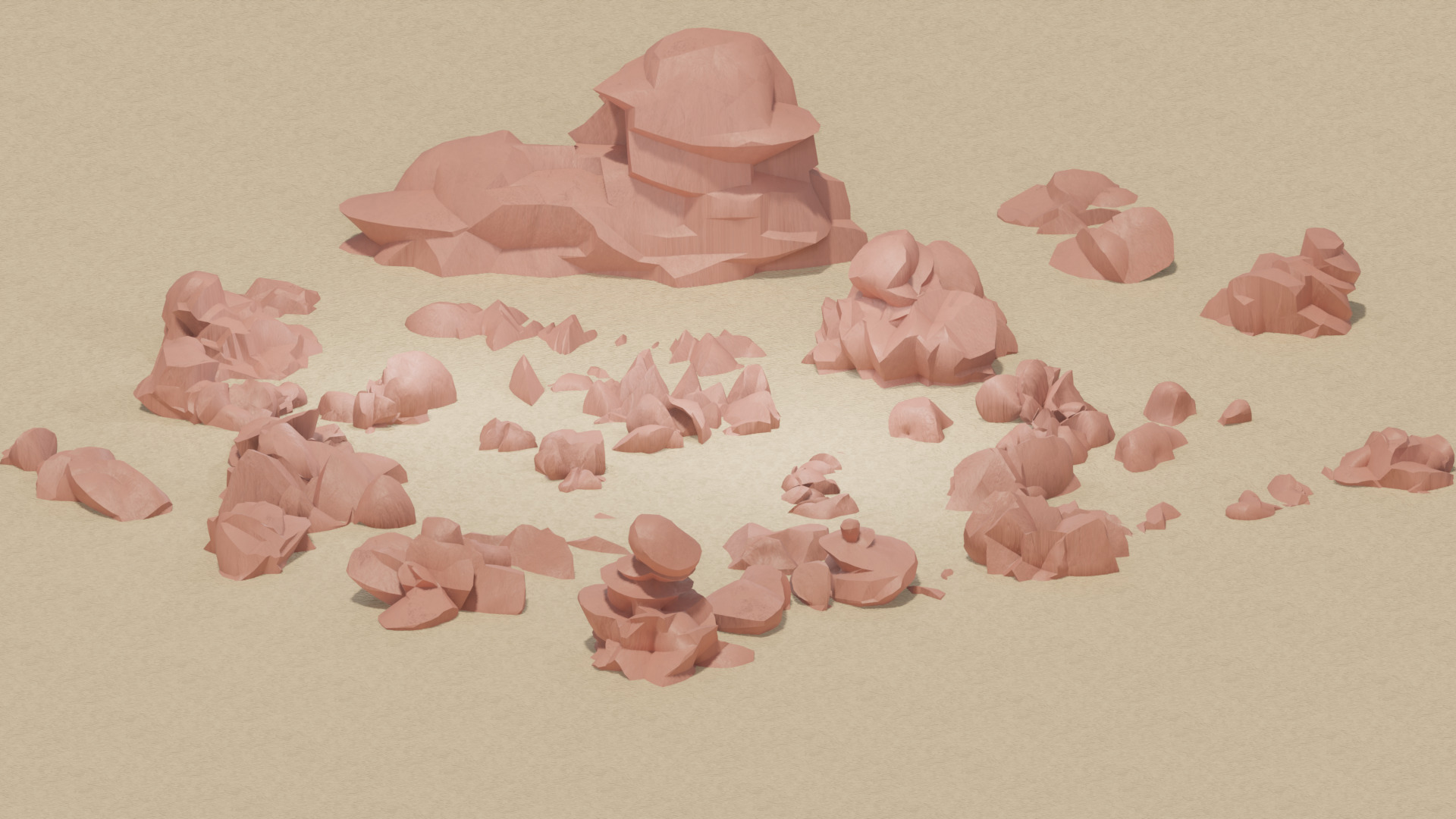 Rock Pack - low poly  Low-poly 3D model_7