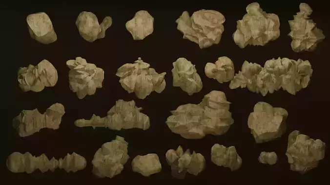Rock Pack - low poly  Low-poly 3D model