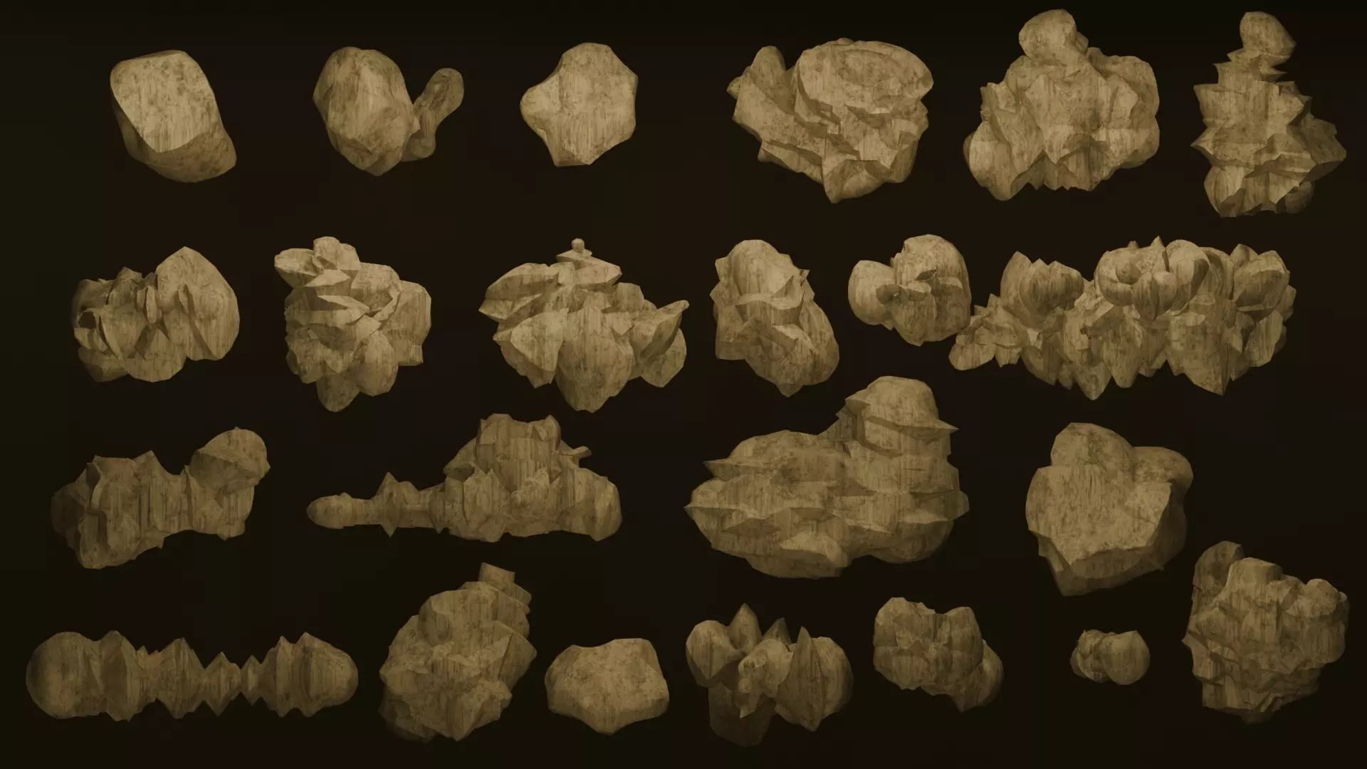 Rock Pack - low poly  Low-poly 3D model_0