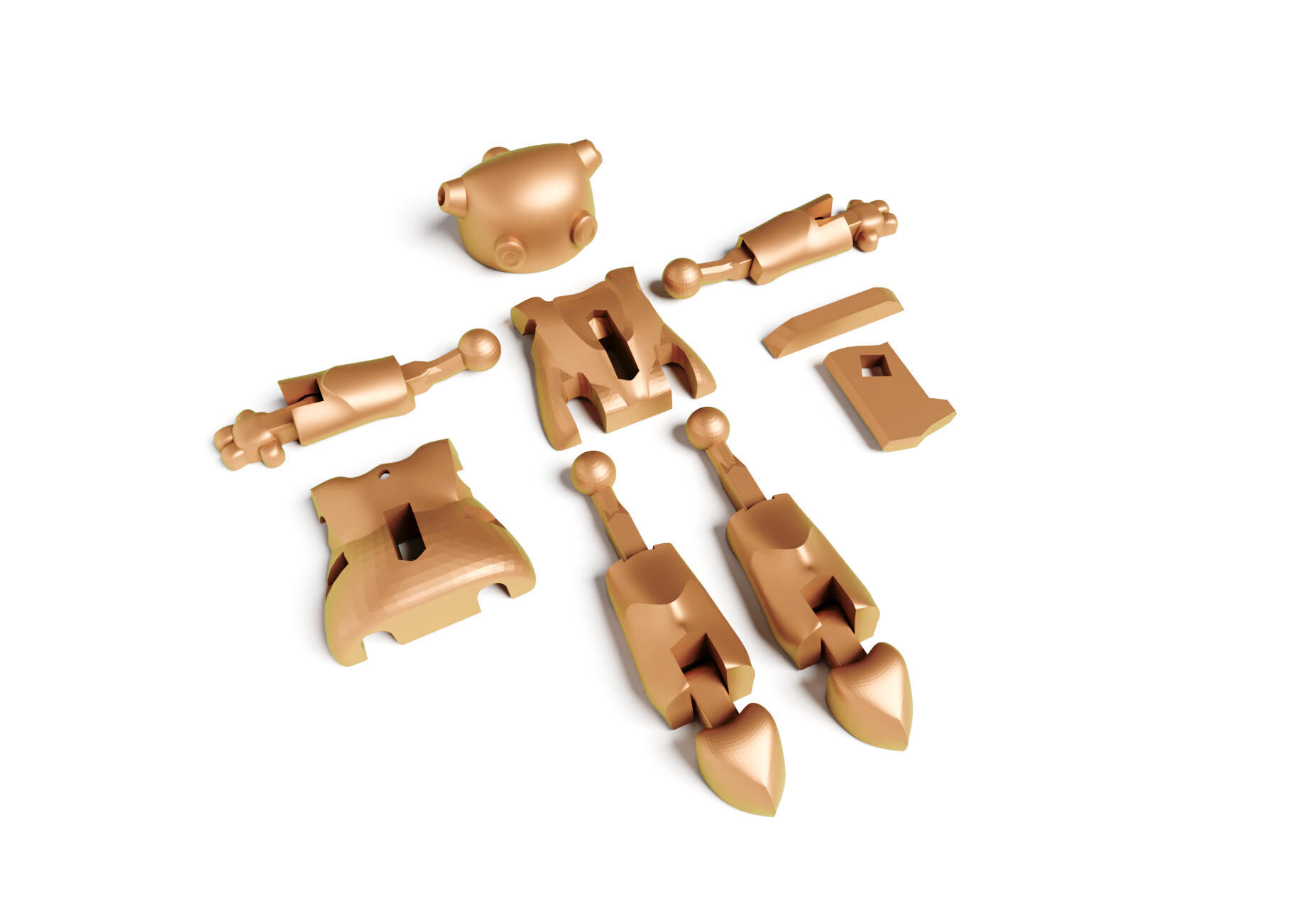 Pixiebot - mini articulated robot 3D print model_9