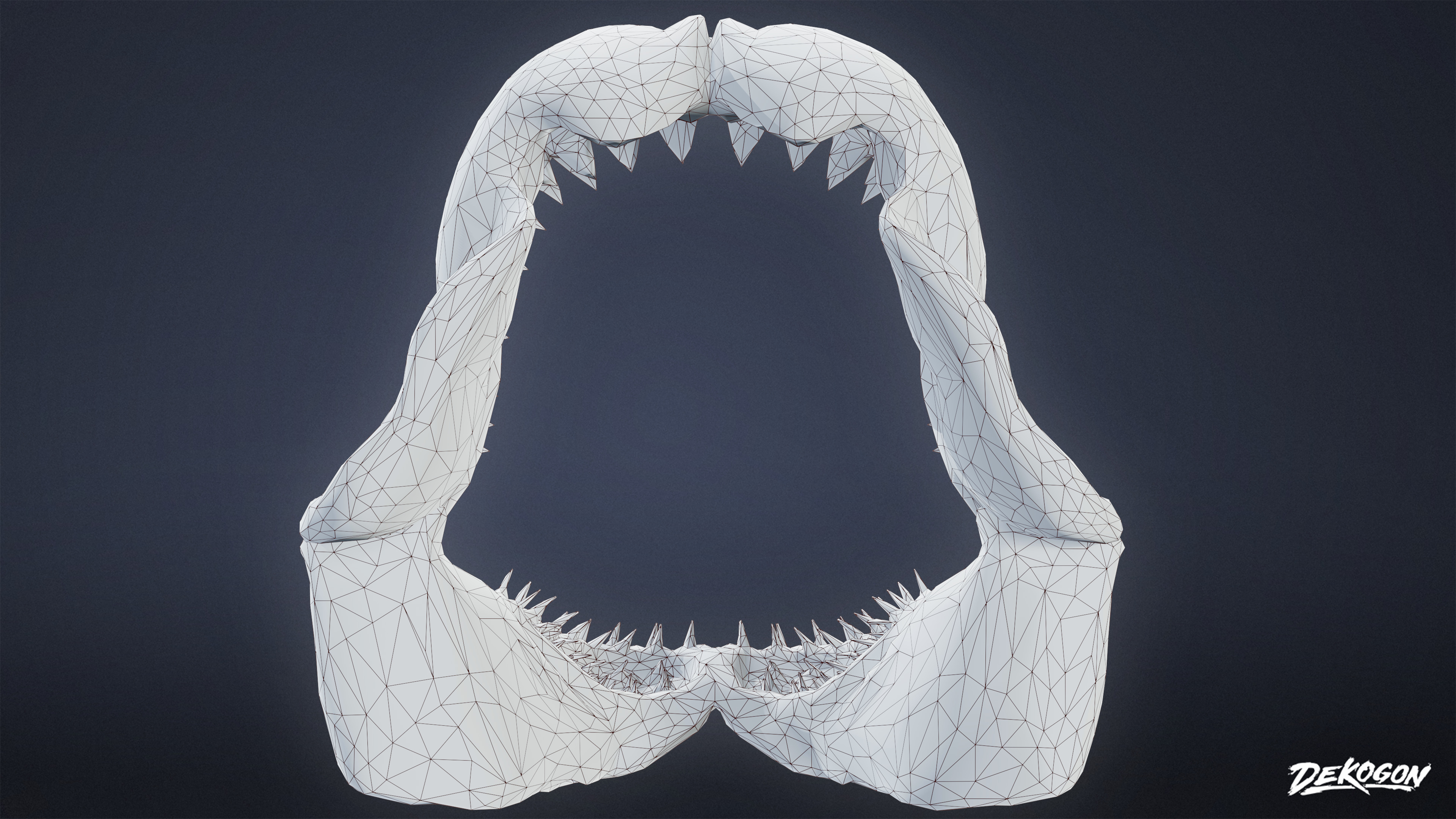BONES - Shark Jaw 01 - NANITE Low-poly 3D model_7