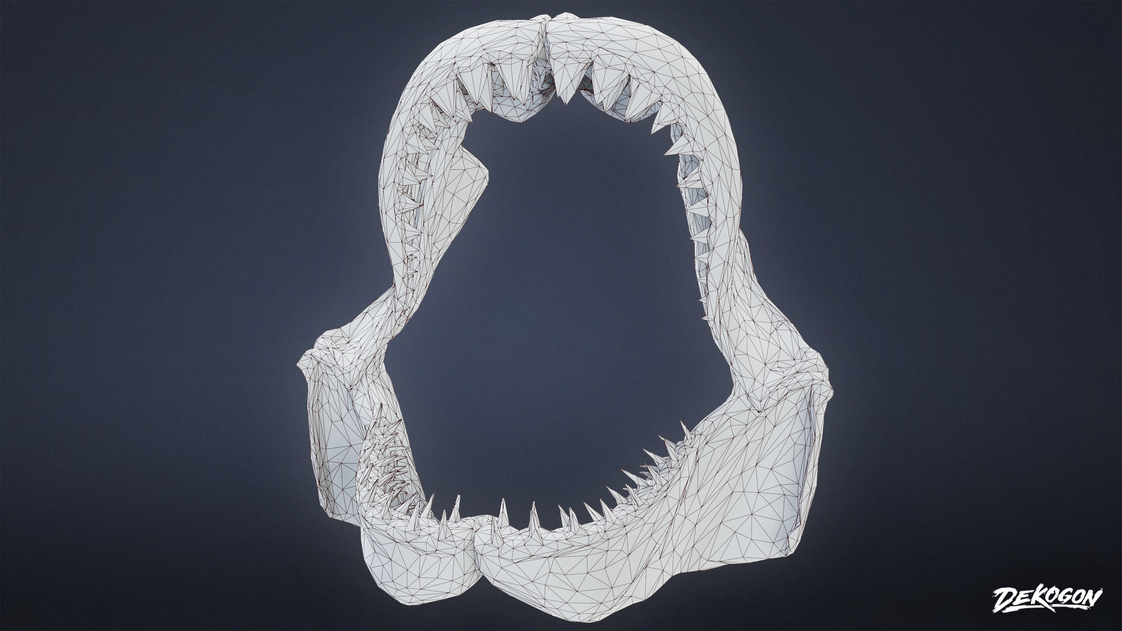 BONES - Shark Jaw 01 - NANITE Low-poly 3D model_8