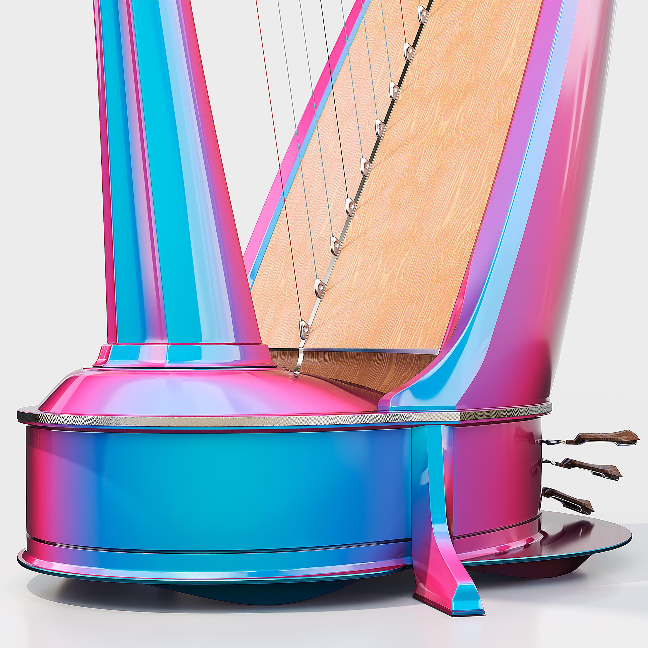 Iridescent symphony Harp  3D model_4