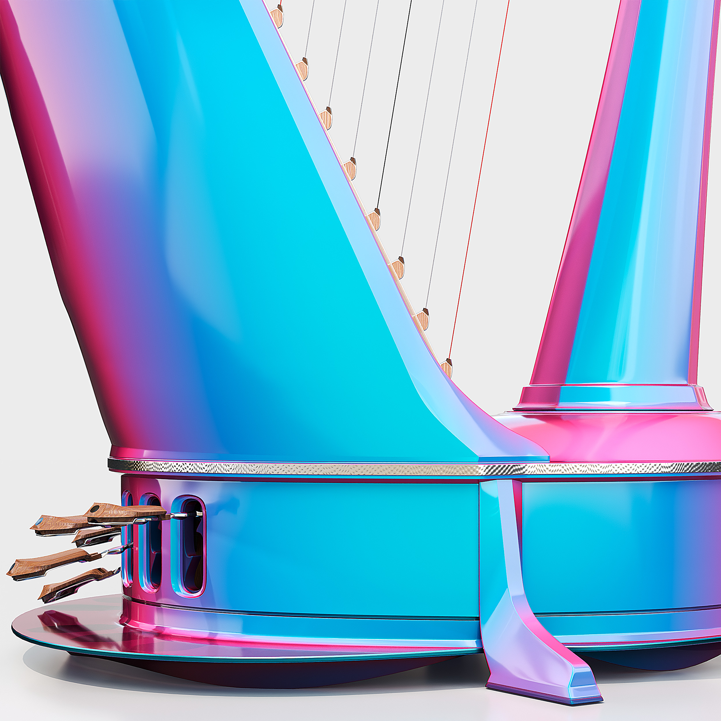 Iridescent symphony Harp  3D model_3