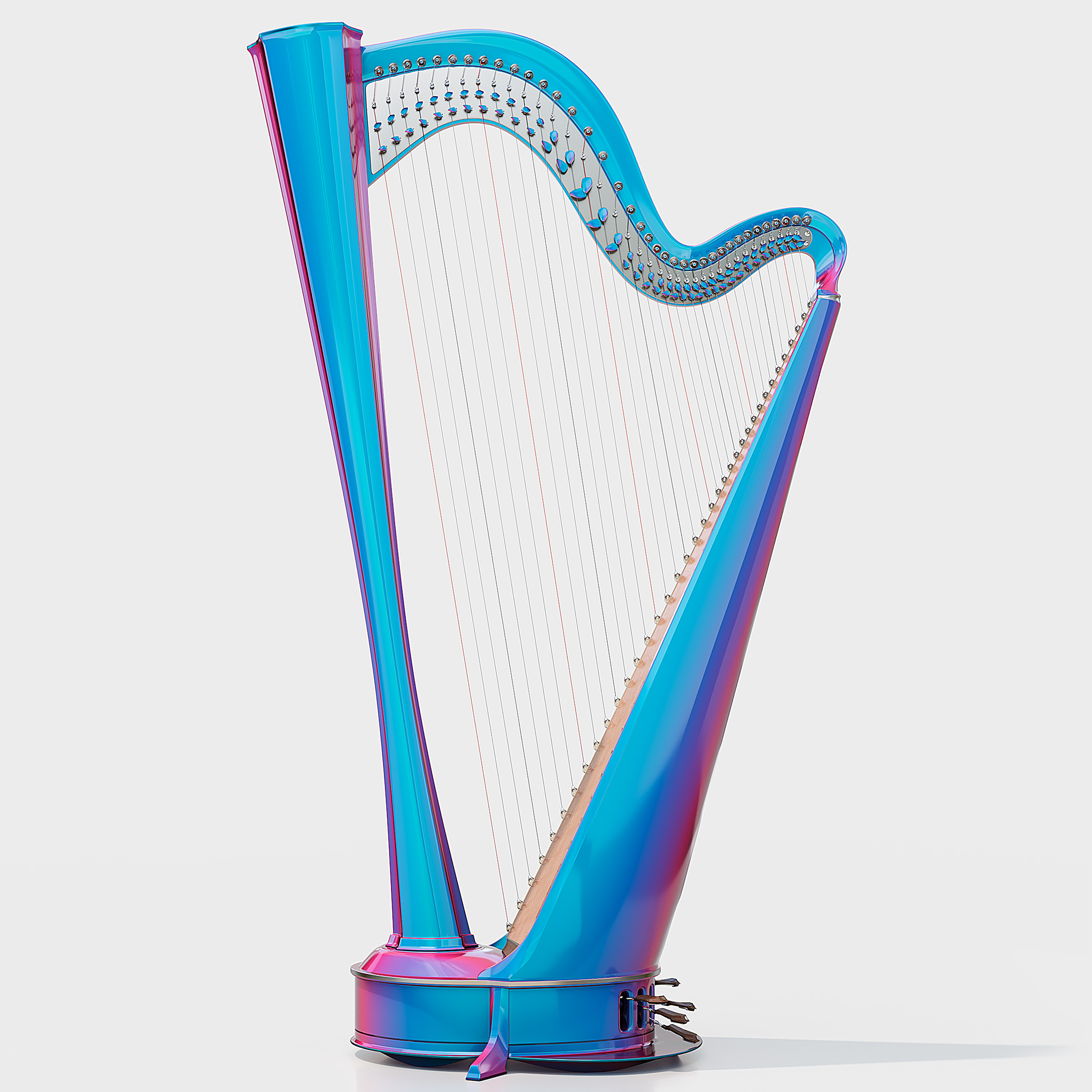 Iridescent symphony Harp  3D model_2
