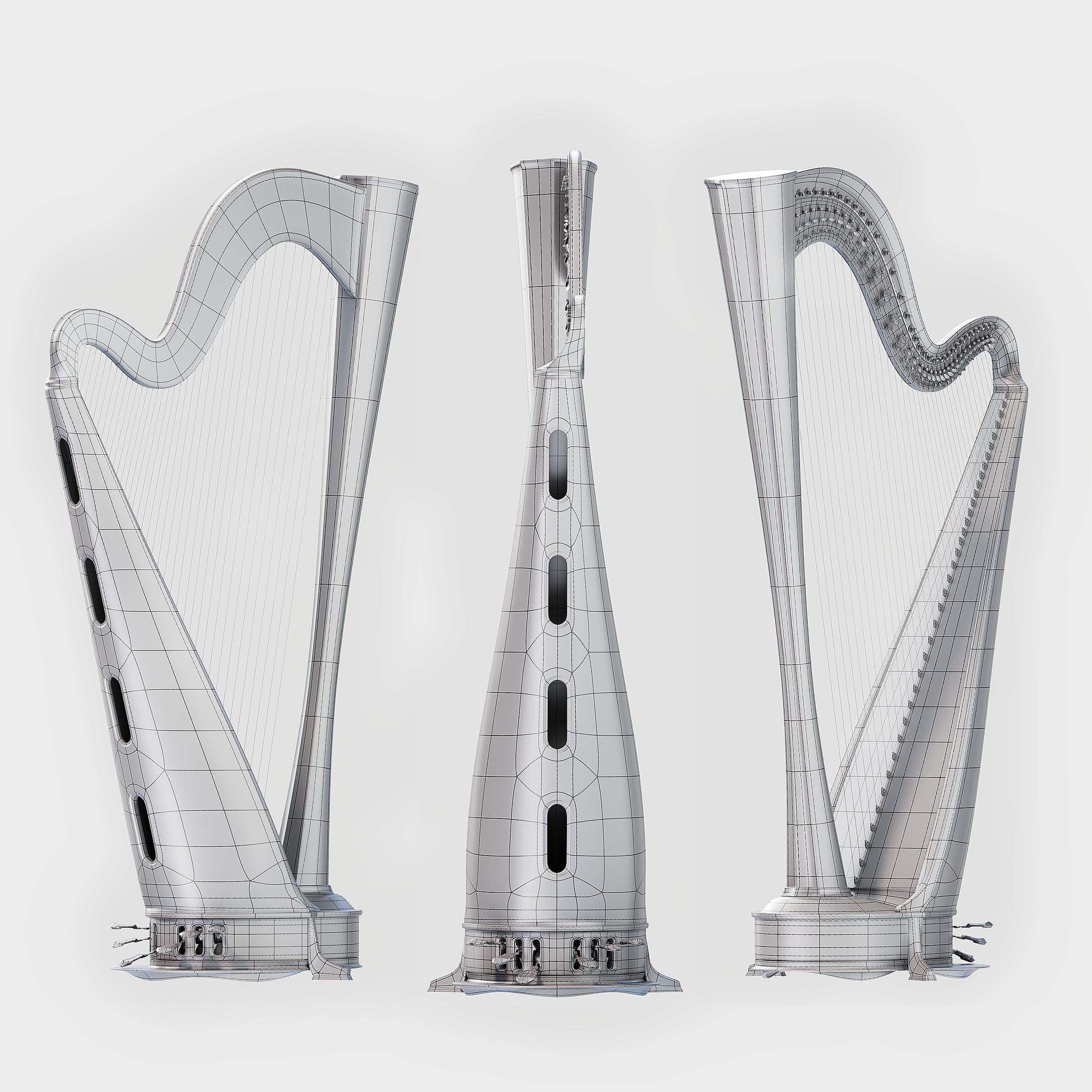 Iridescent symphony Harp  3D model_8