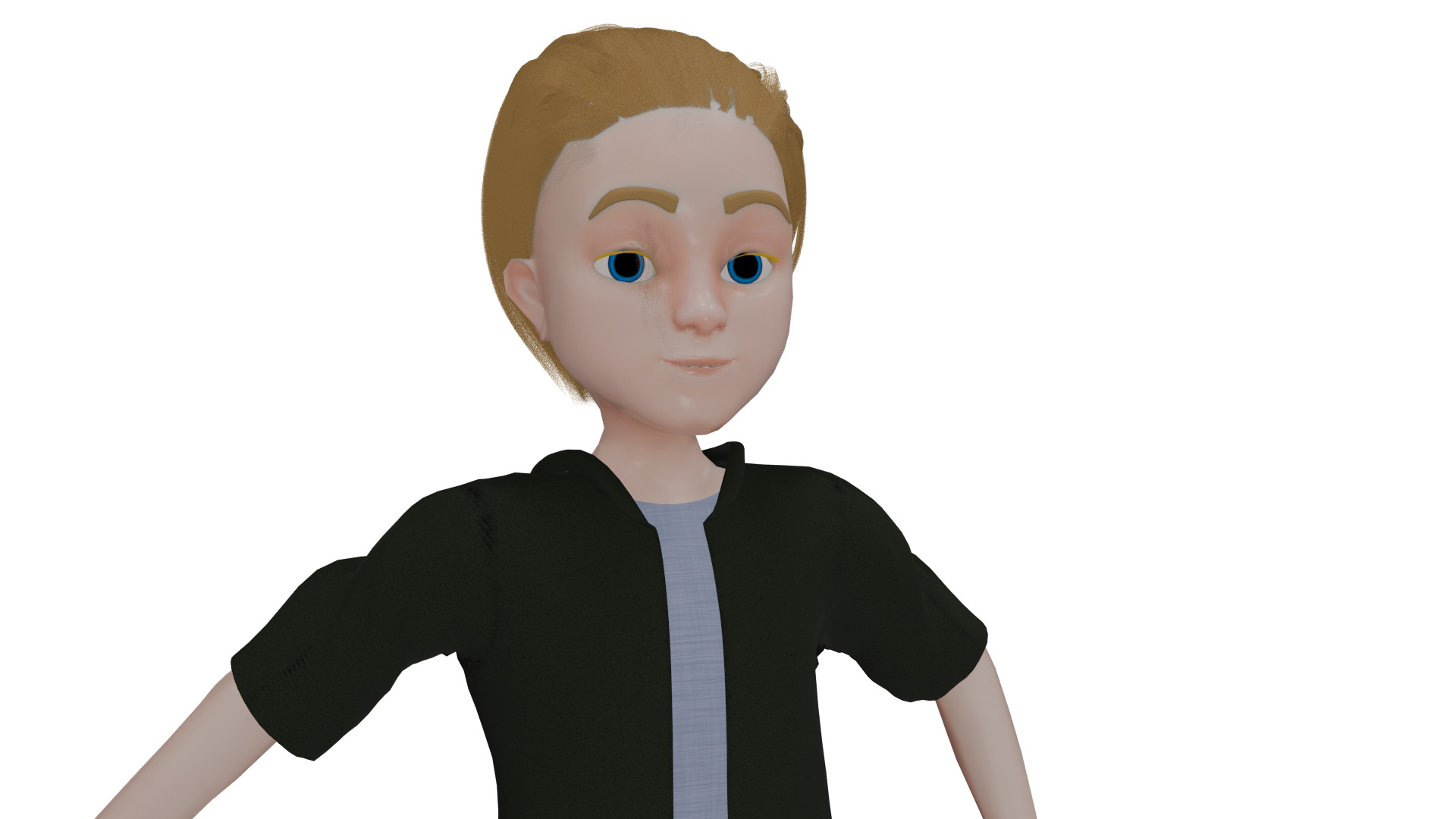 Cartoon Man Rigged model RealTime Male Low-poly 3D model_9