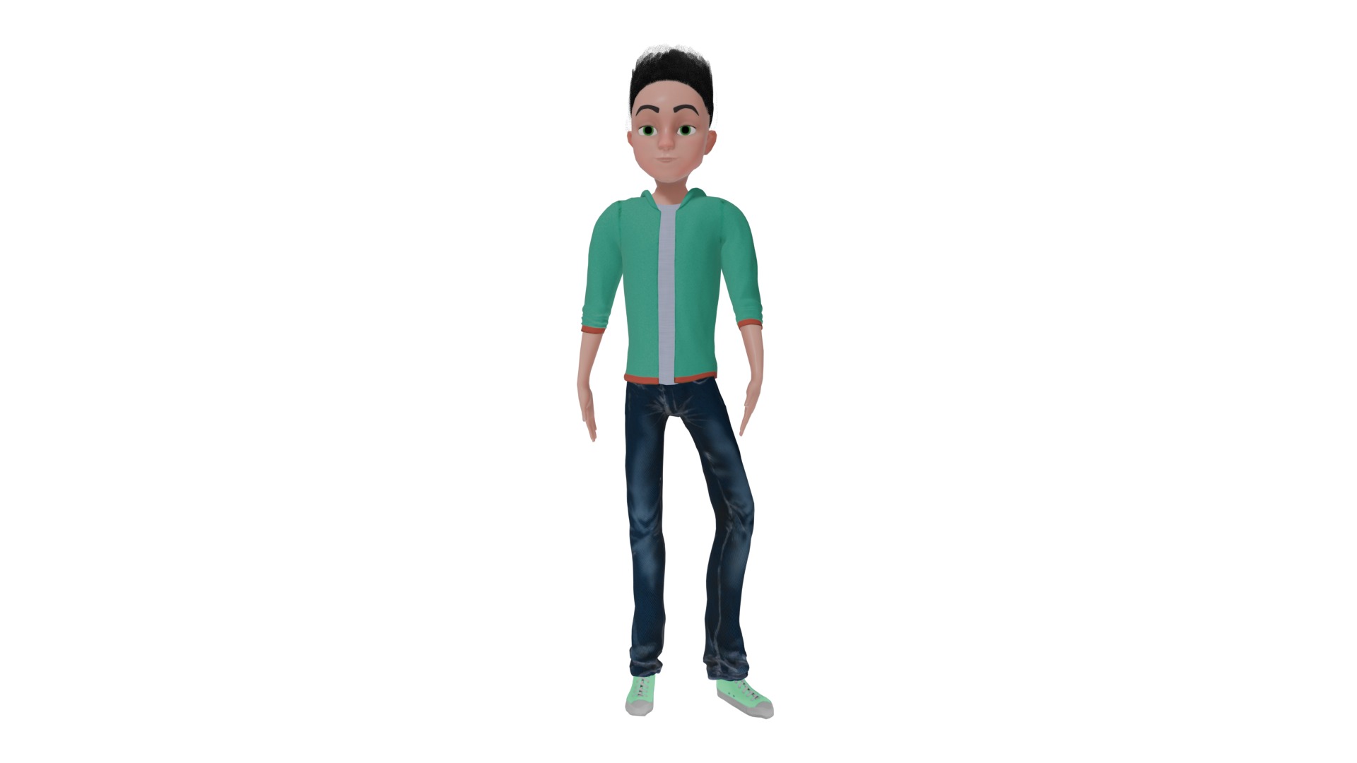 Cartoon Man Rigged model RealTime Male Low-poly 3D model 3D Model Collection_9
