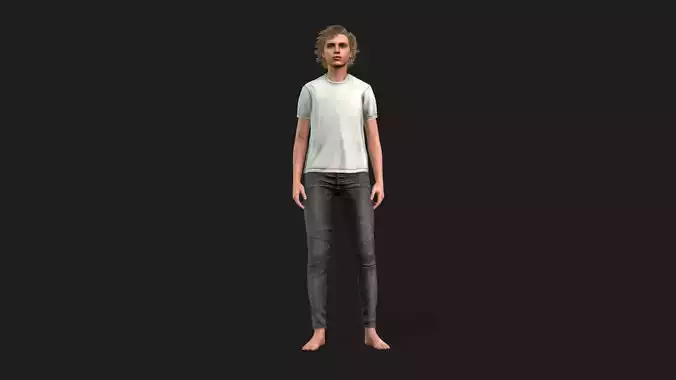 Realistic Teenage Boy 3D Model Game And Animation Ready