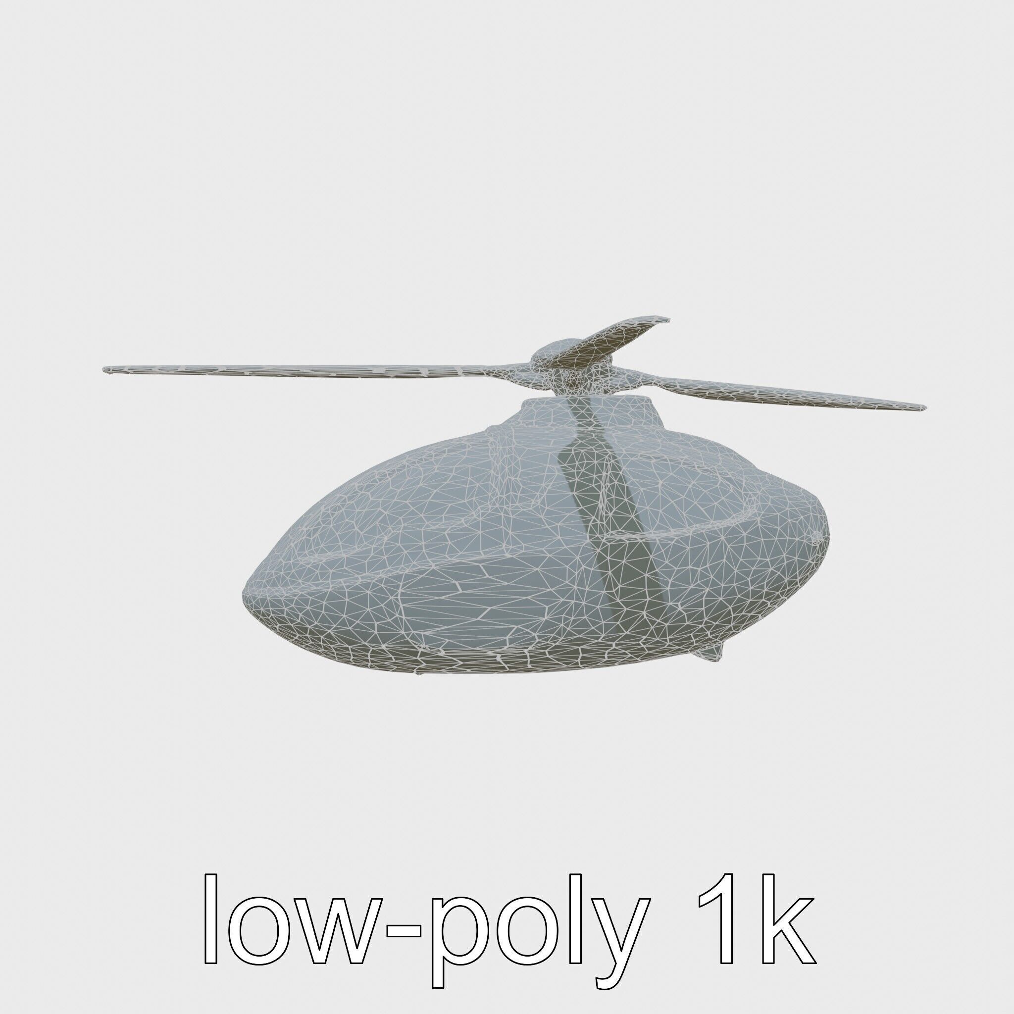 Futuristic Flying Taxi Helicopter Design Low-poly 3D model_26
