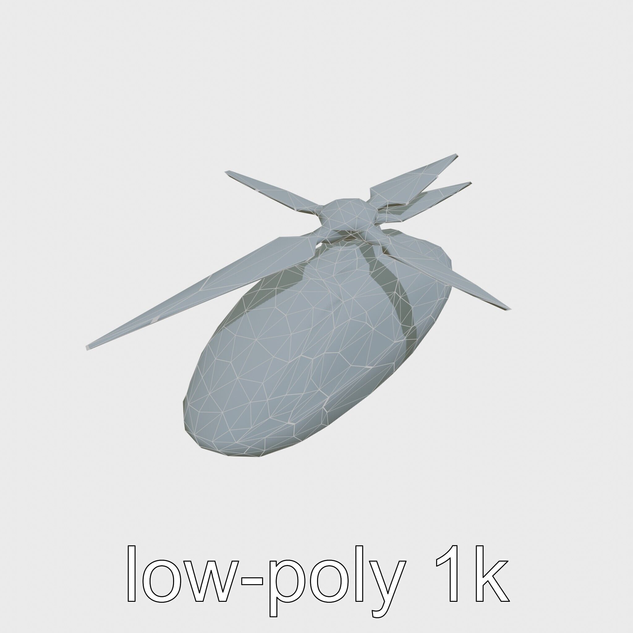 Futuristic Flying Taxi Helicopter Design Low-poly 3D model_22