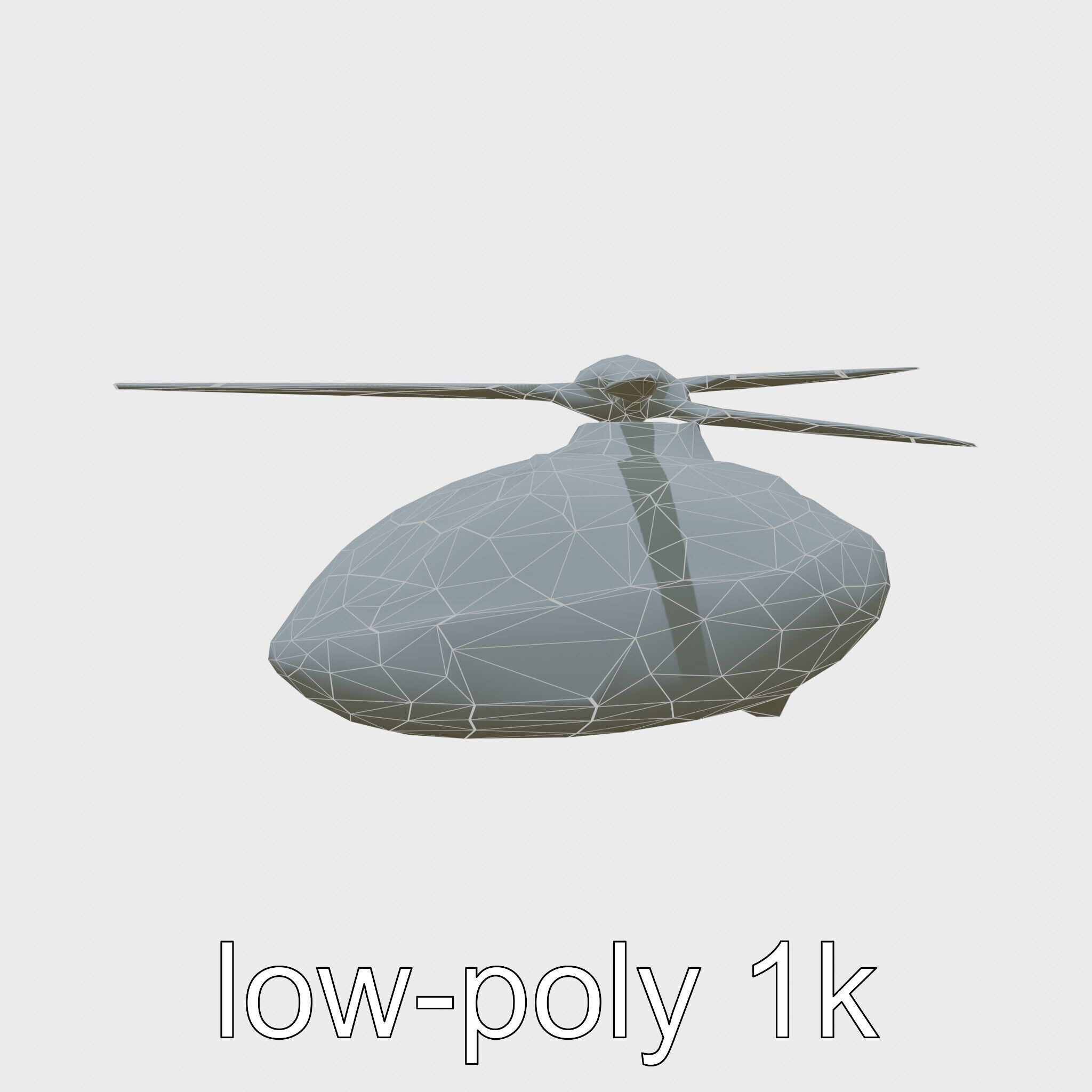 Futuristic Flying Taxi Helicopter Design Low-poly 3D model_17