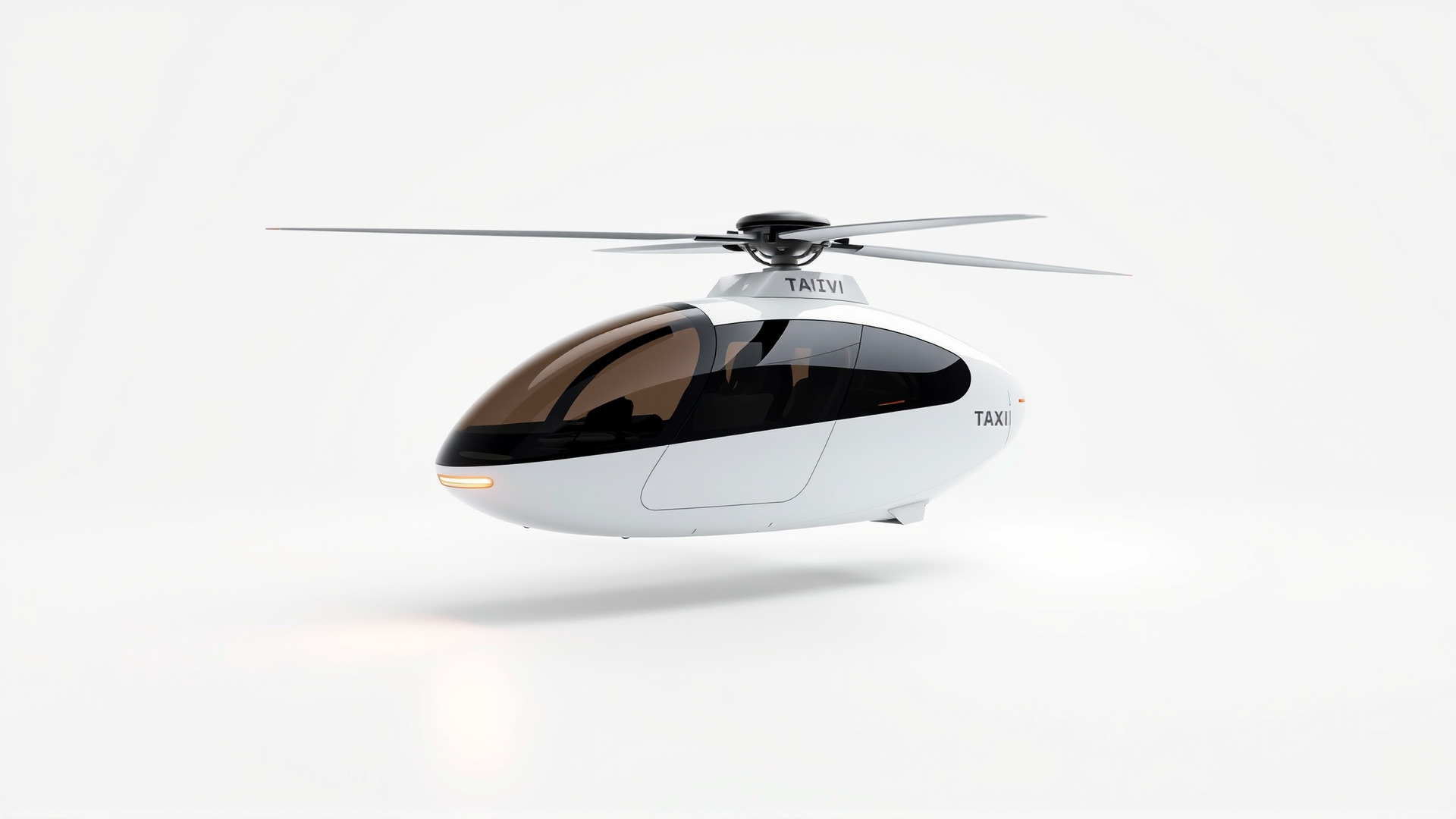 Futuristic Flying Taxi Helicopter Design Low-poly 3D model_3