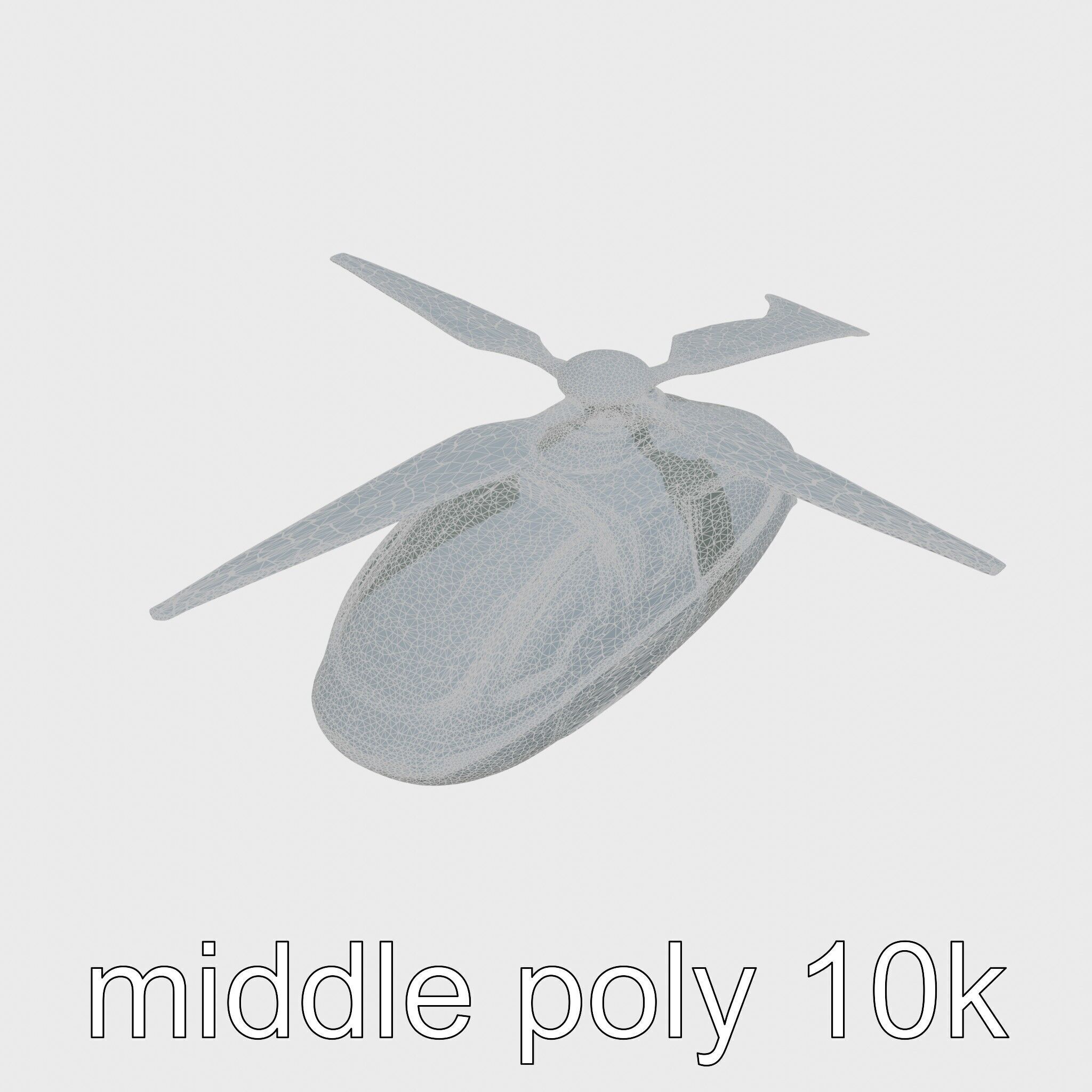 Futuristic Flying Taxi Helicopter Design Low-poly 3D model_13