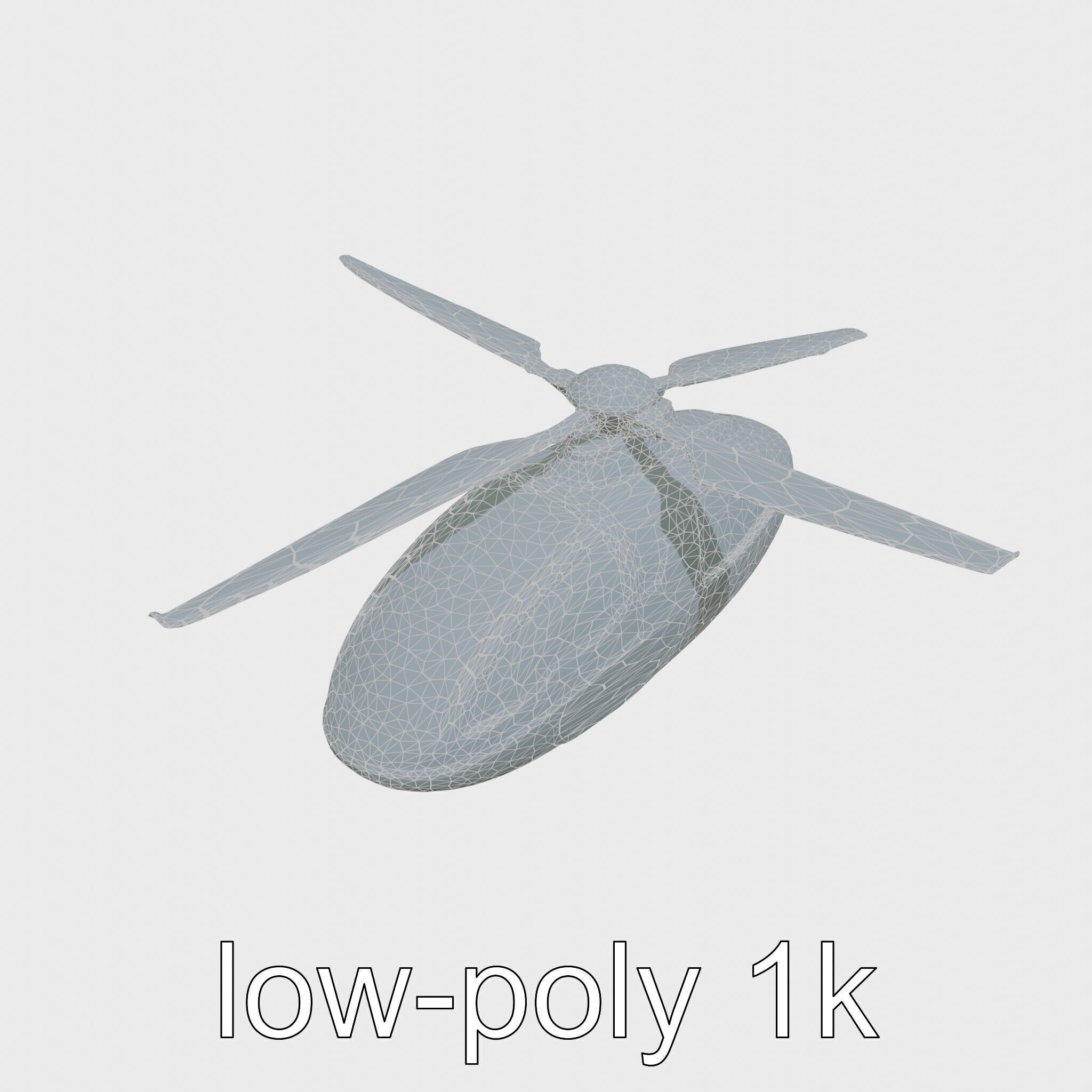 Futuristic Flying Taxi Helicopter Design Low-poly 3D model_21