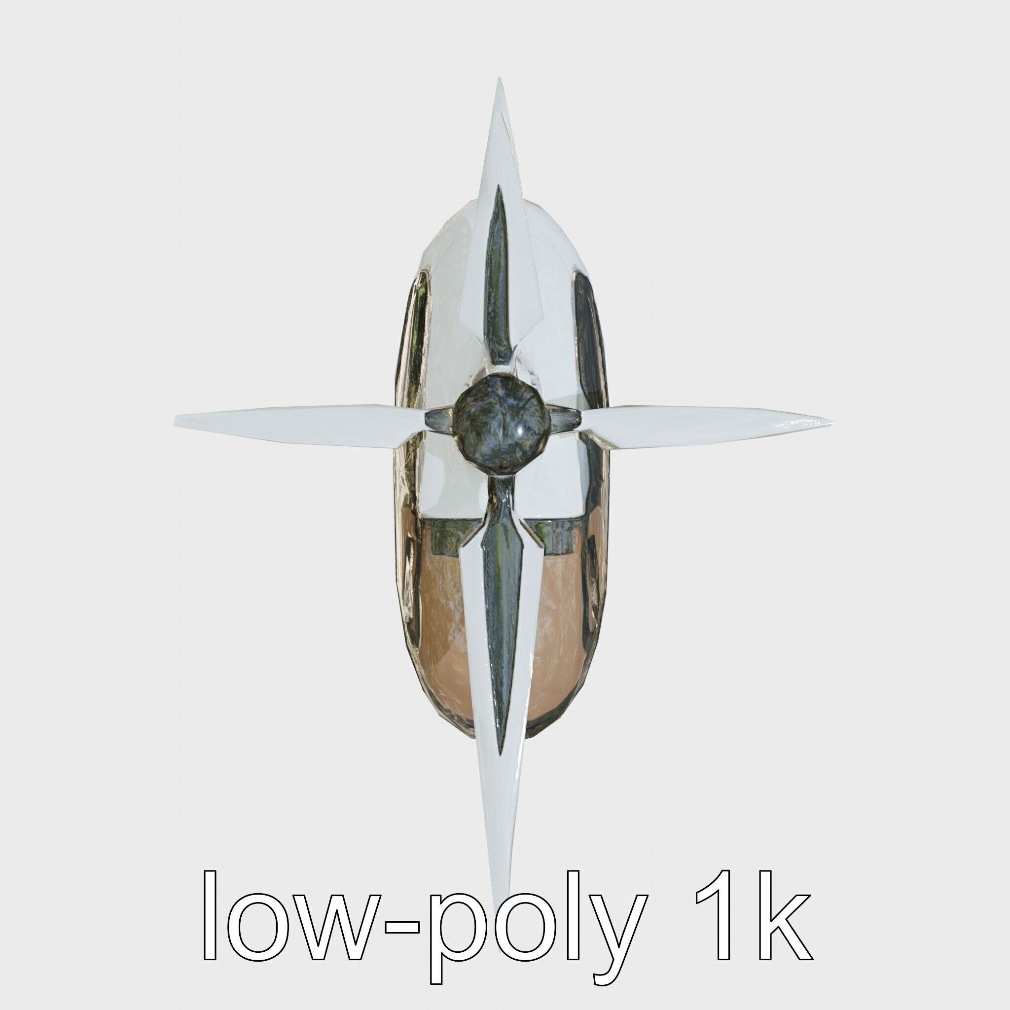 Futuristic Flying Taxi Helicopter Design Low-poly 3D model_15
