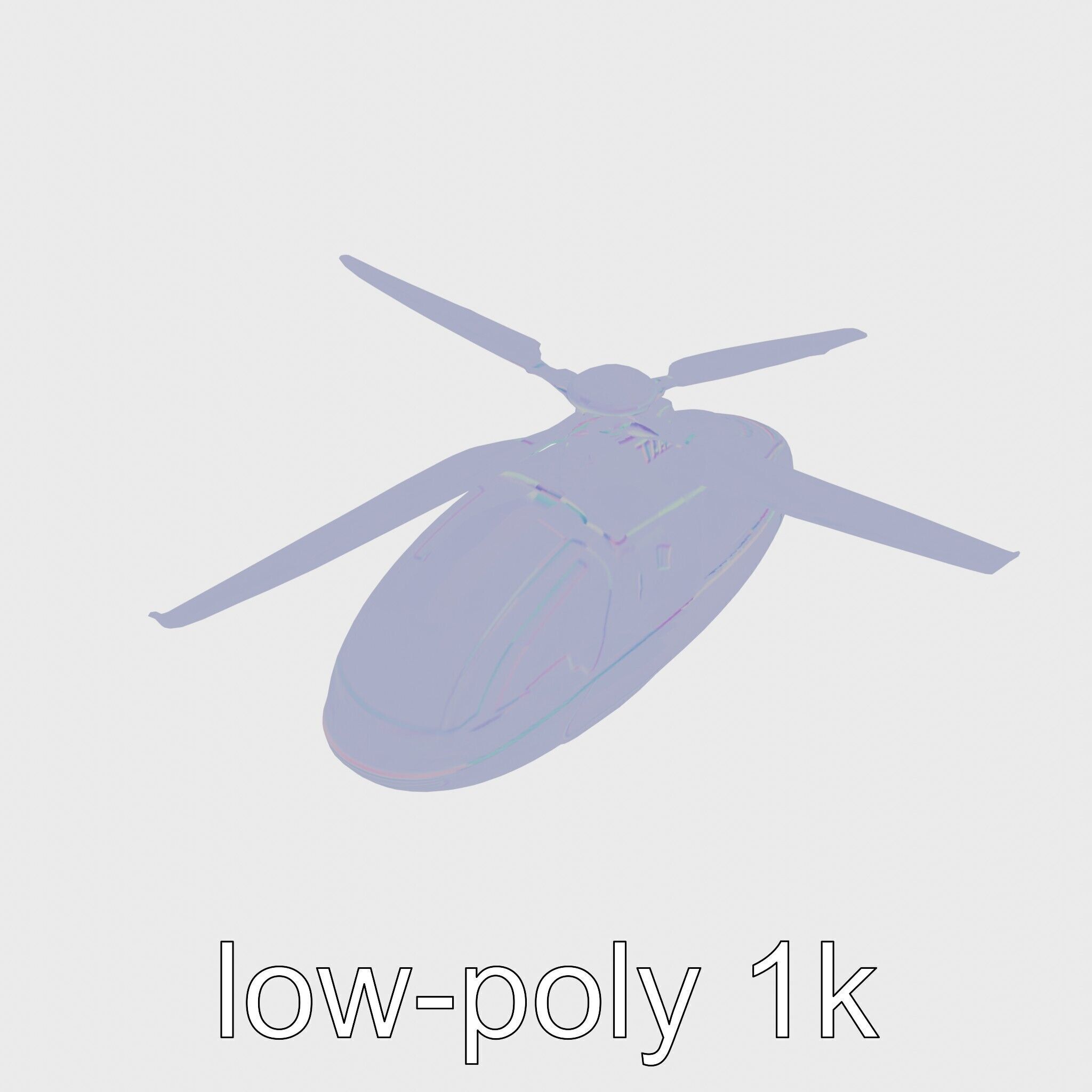 Futuristic Flying Taxi Helicopter Design Low-poly 3D model_18