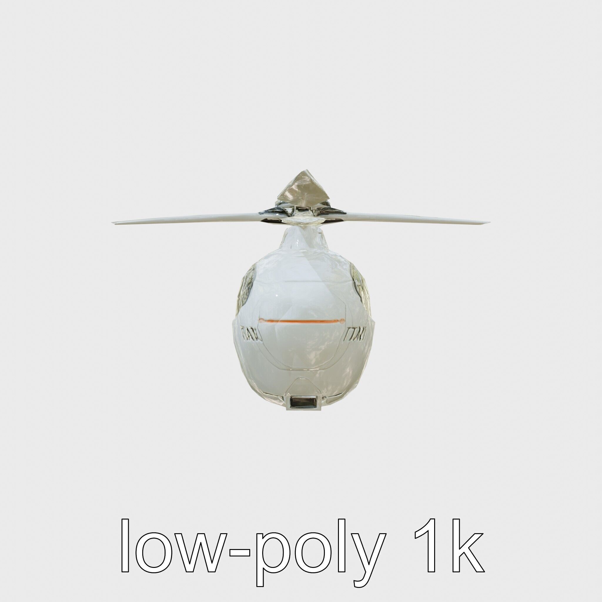 Futuristic Flying Taxi Helicopter Design Low-poly 3D model_4