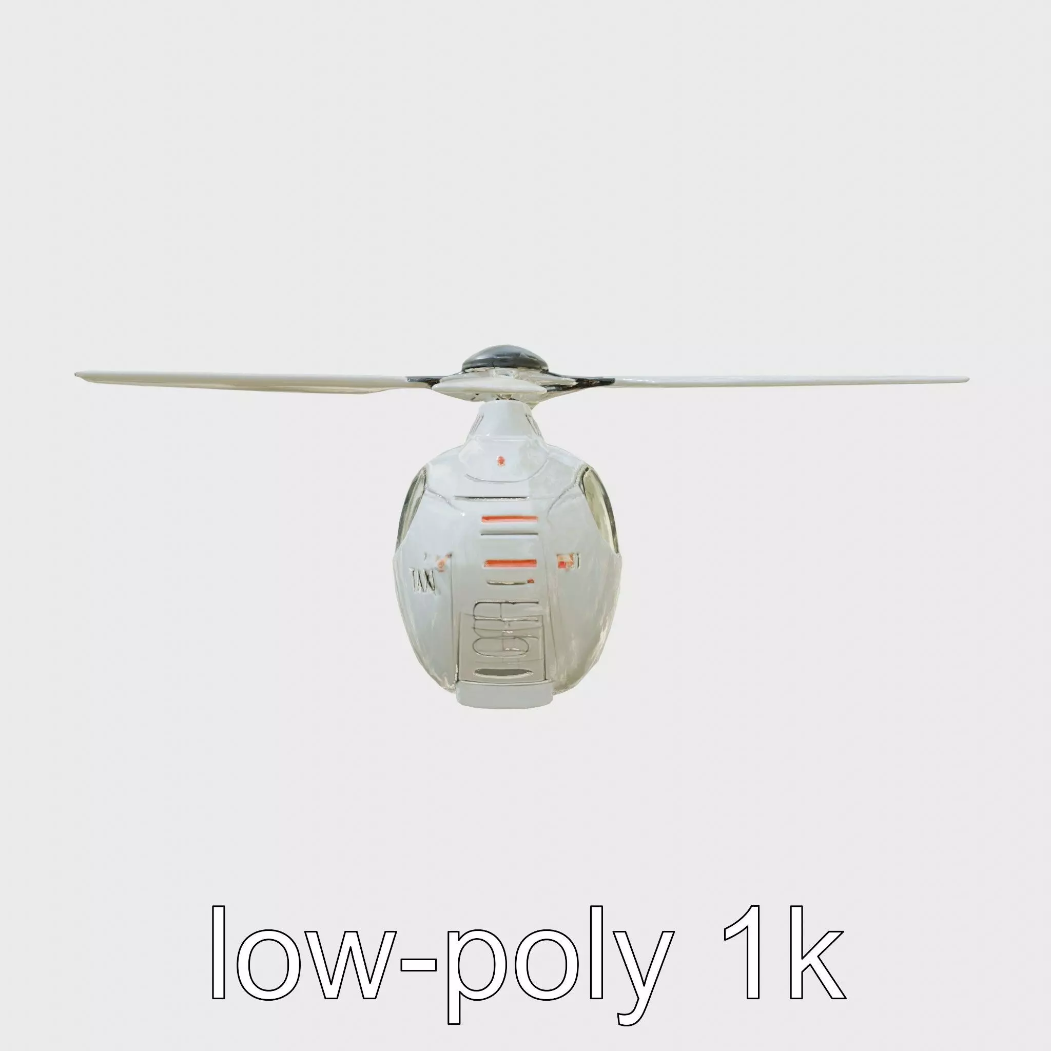 Futuristic Flying Taxi Helicopter Design Low-poly 3D model_0