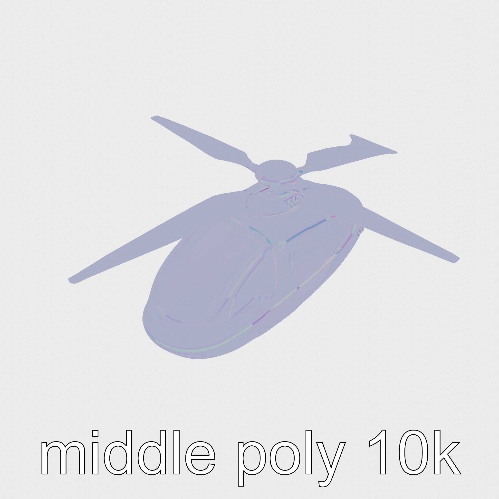 Futuristic Flying Taxi Helicopter Design Low-poly 3D model_11