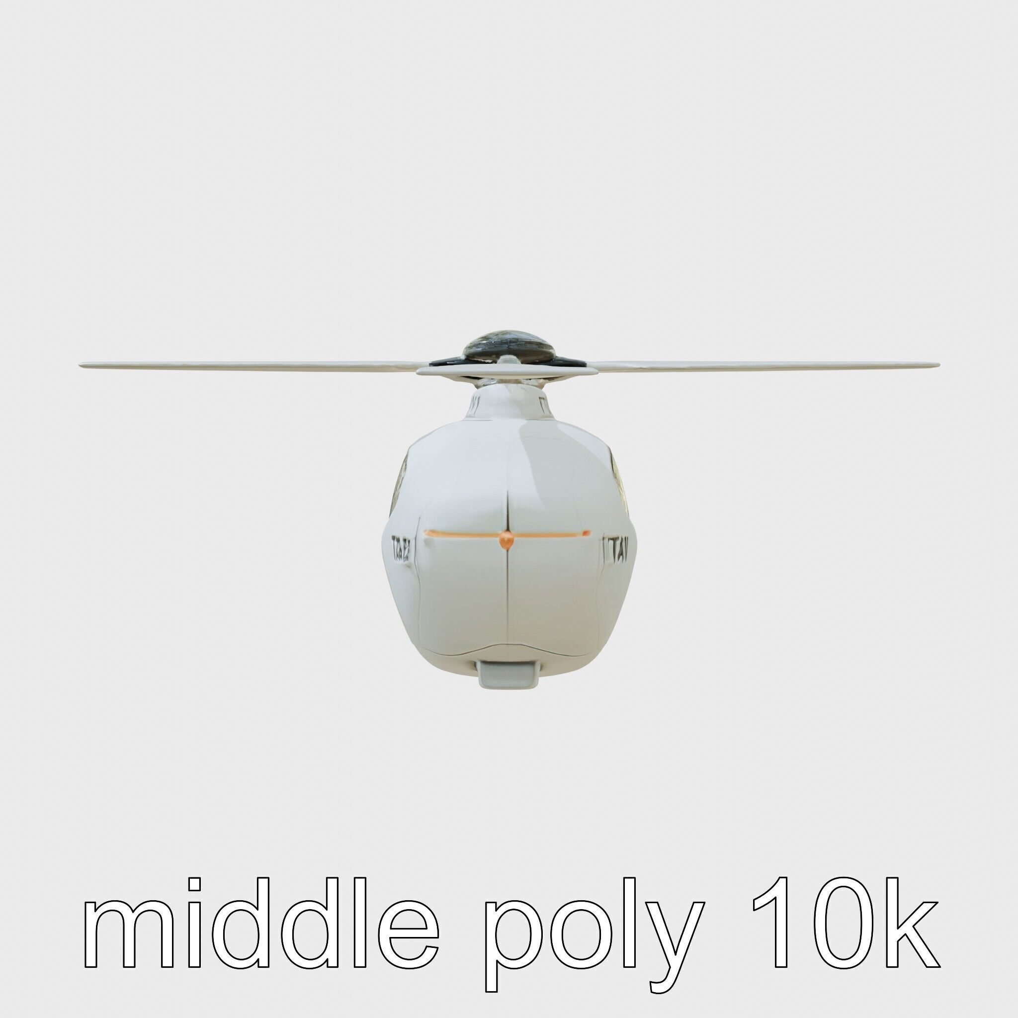 Futuristic Flying Taxi Helicopter Design Low-poly 3D model_2
