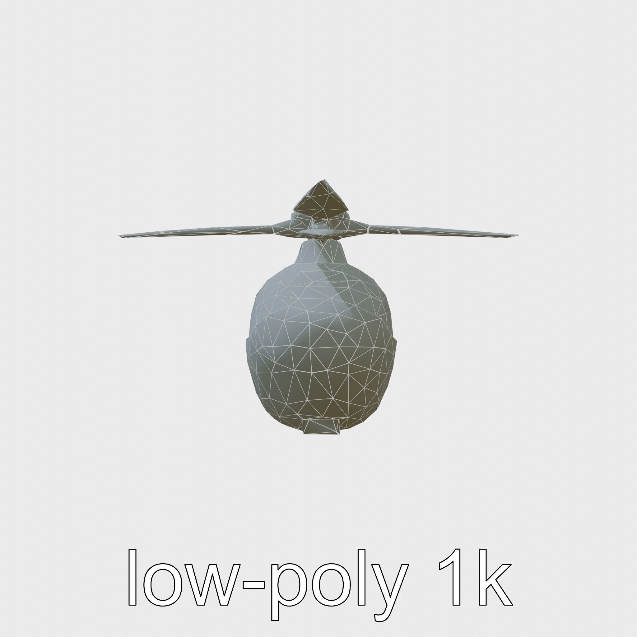Futuristic Flying Taxi Helicopter Design Low-poly 3D model_7