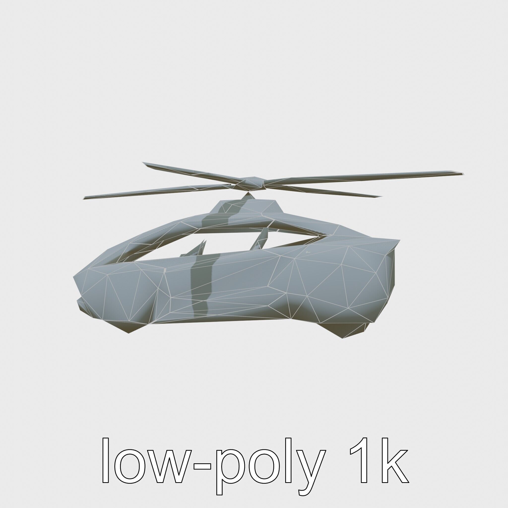 Futuristic Flying Taxi Vehicle Design Low-poly 3D model_22