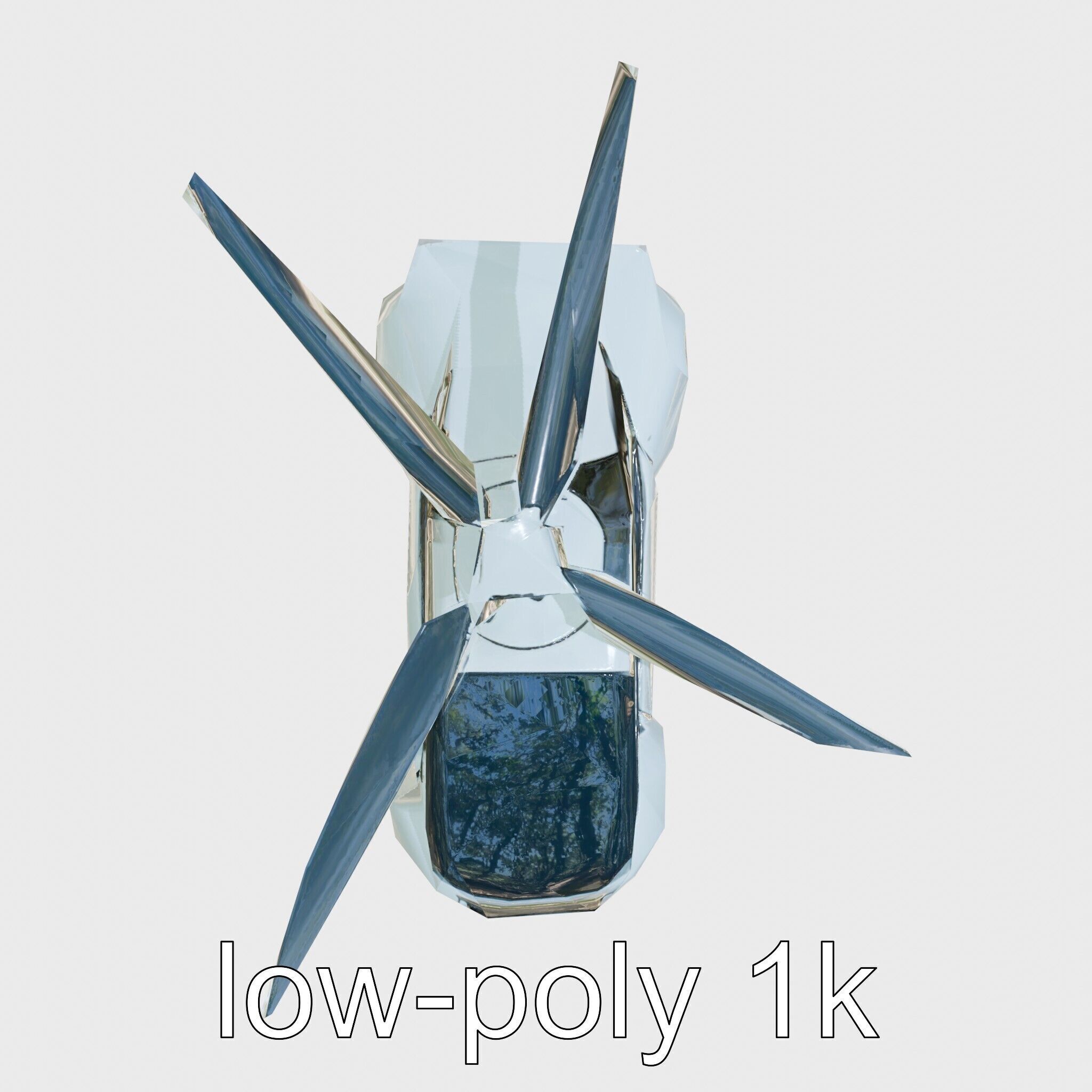Futuristic Flying Taxi Vehicle Design Low-poly 3D model_19