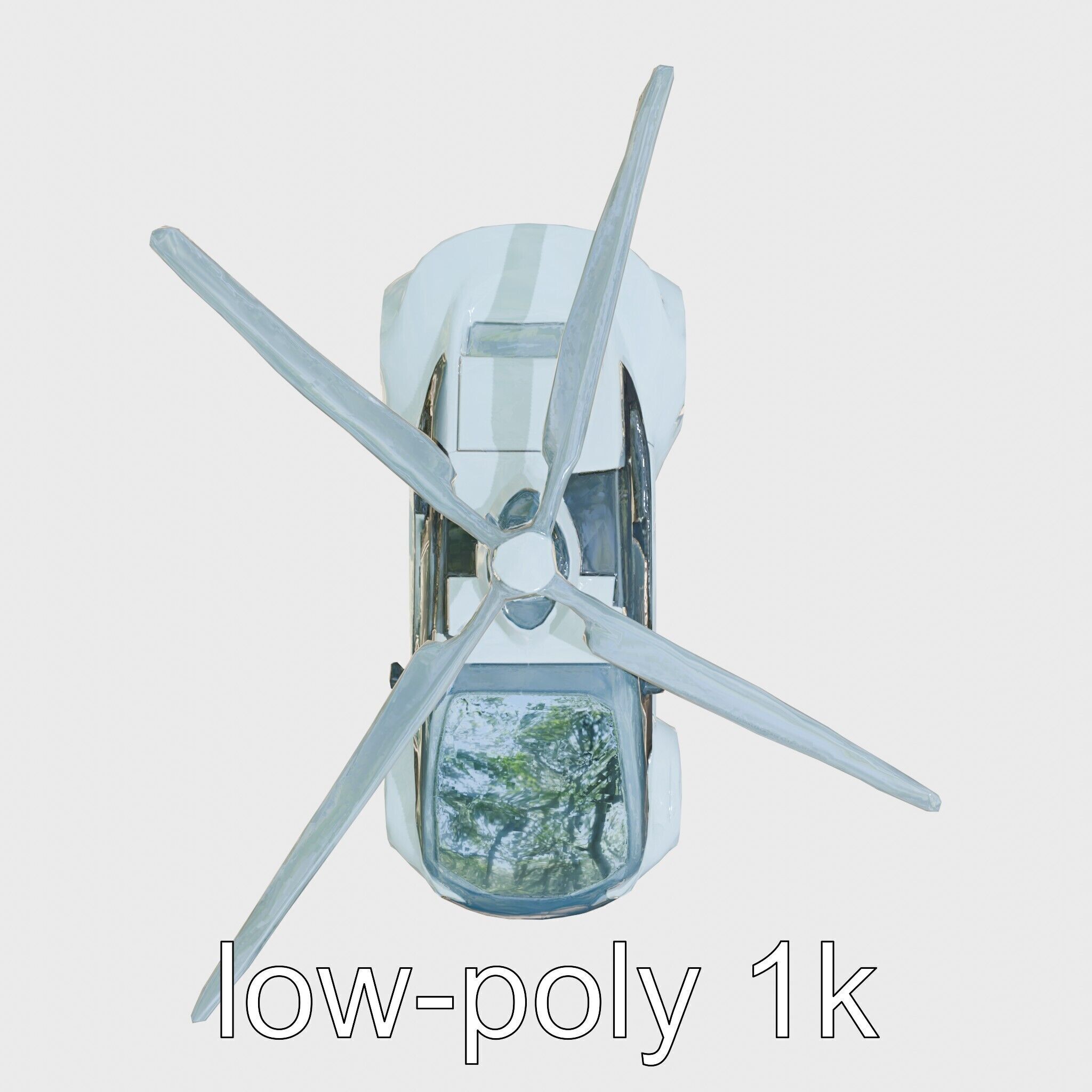 Futuristic Flying Taxi Vehicle Design Low-poly 3D model_14