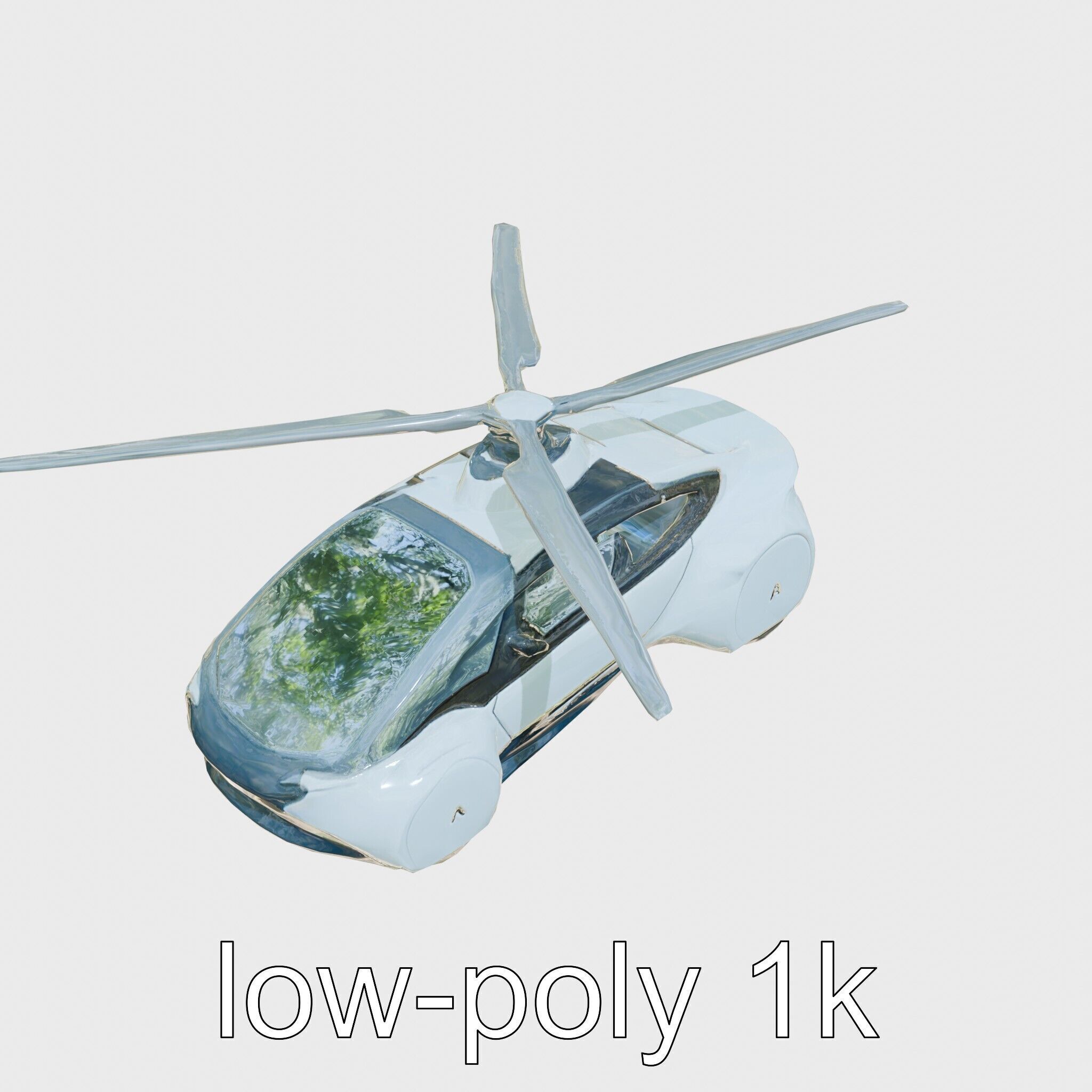 Futuristic Flying Taxi Vehicle Design Low-poly 3D model_9
