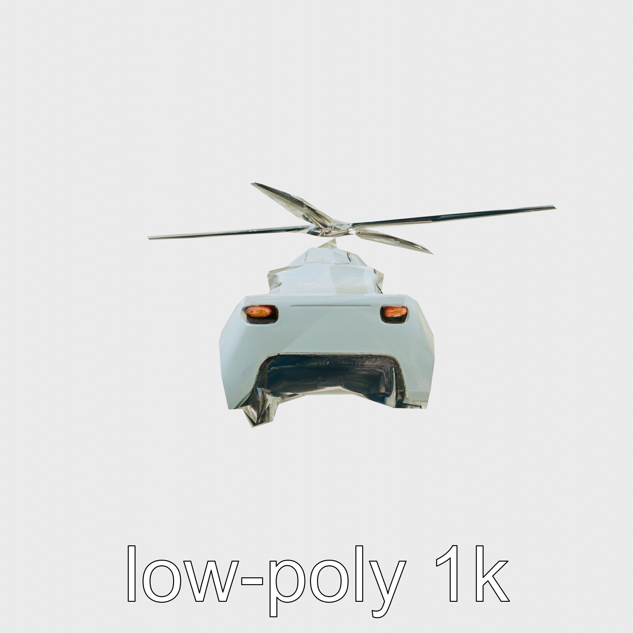 Futuristic Flying Taxi Vehicle Design Low-poly 3D model_4