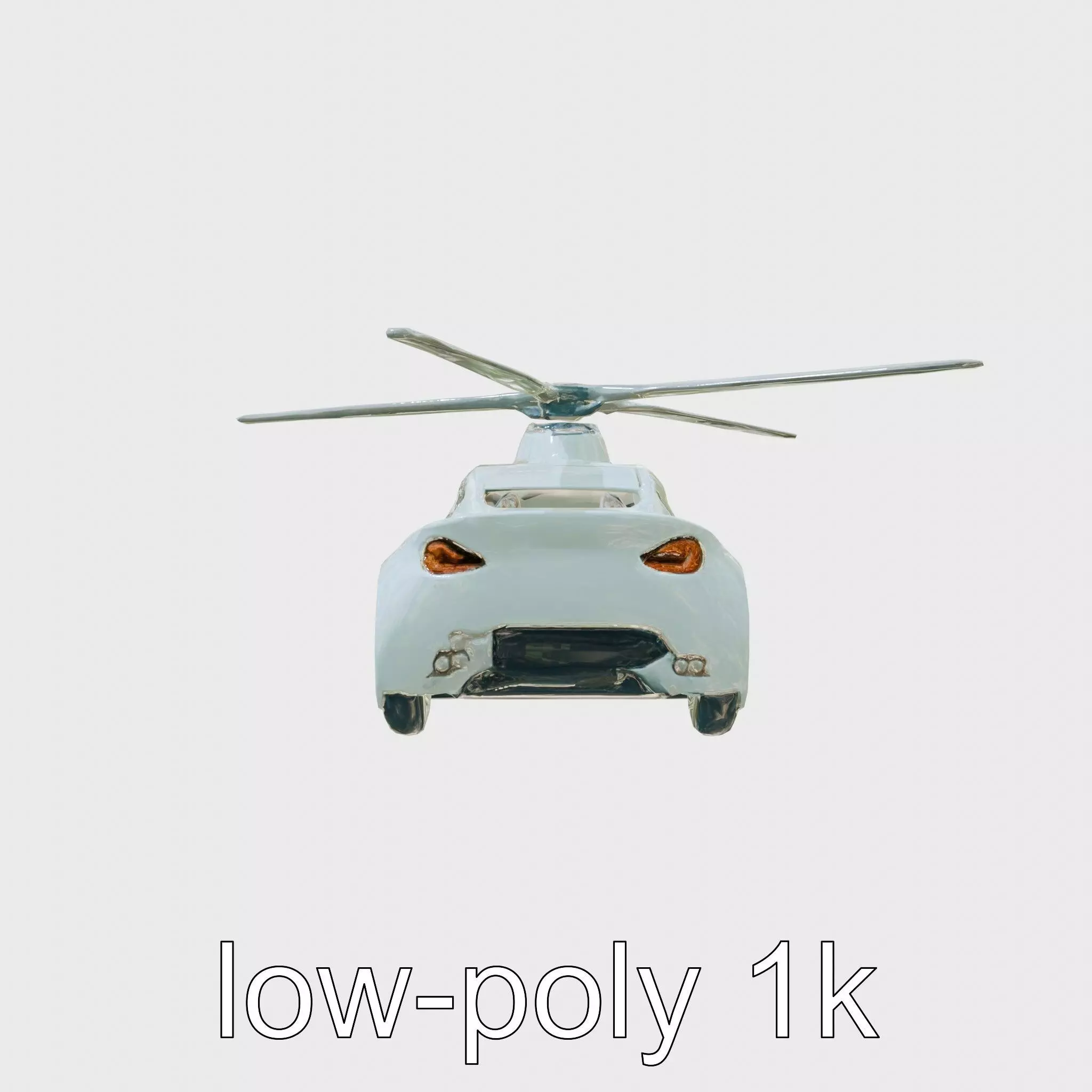 Futuristic Flying Taxi Vehicle Design Low-poly 3D model_0