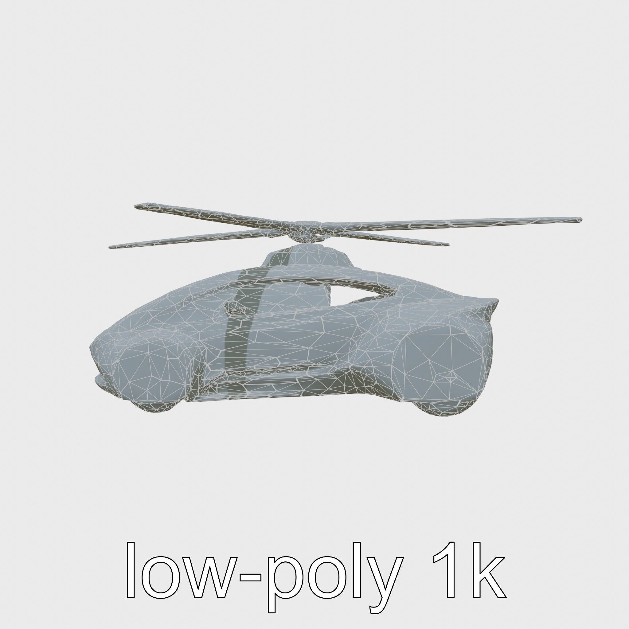 Futuristic Flying Taxi Vehicle Design Low-poly 3D model_16
