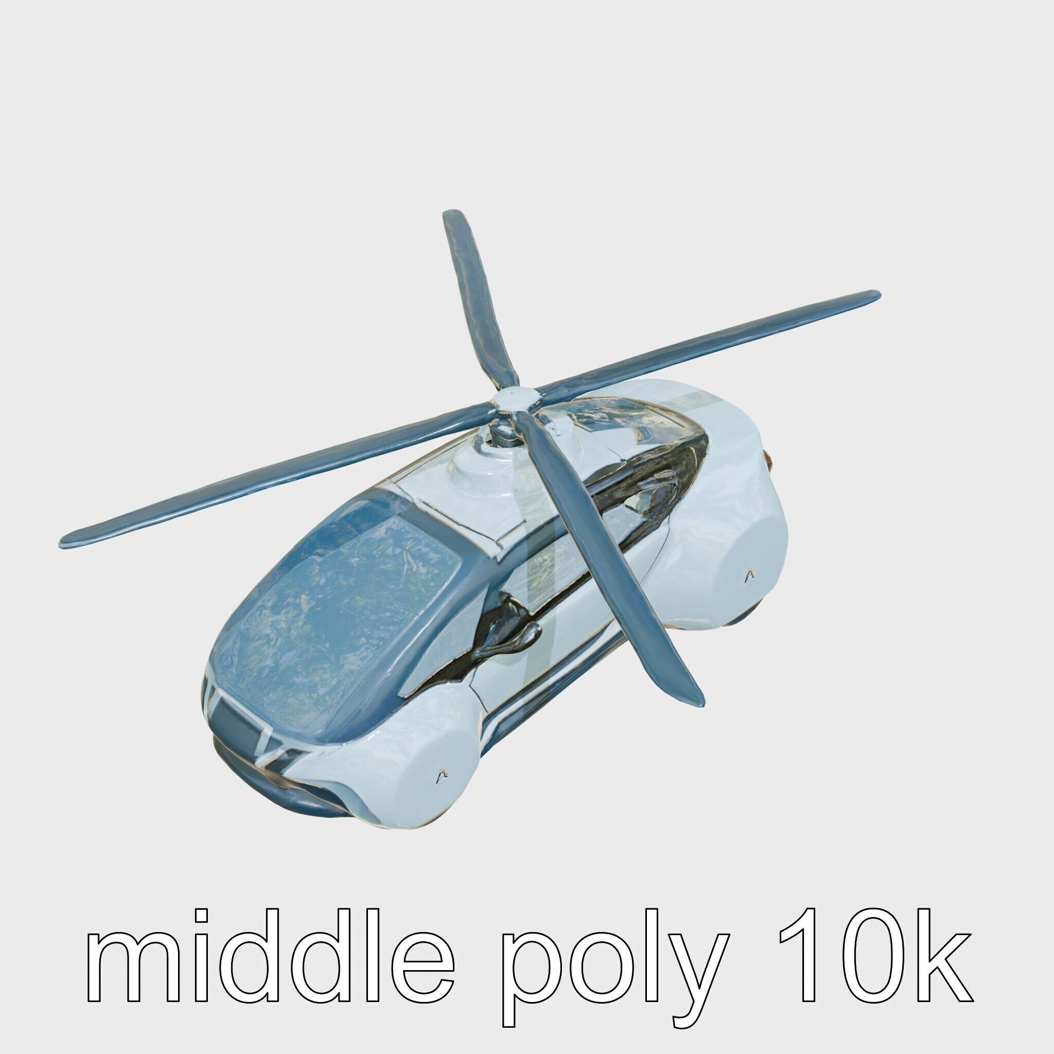 Futuristic Flying Taxi Vehicle Design Low-poly 3D model_8
