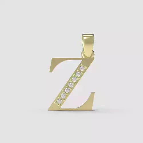 Alphabet Latin with gems Z 3D print model
