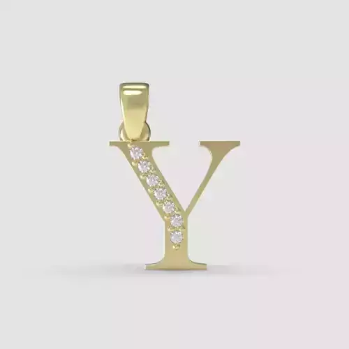 Alphabet Latin with gems Y