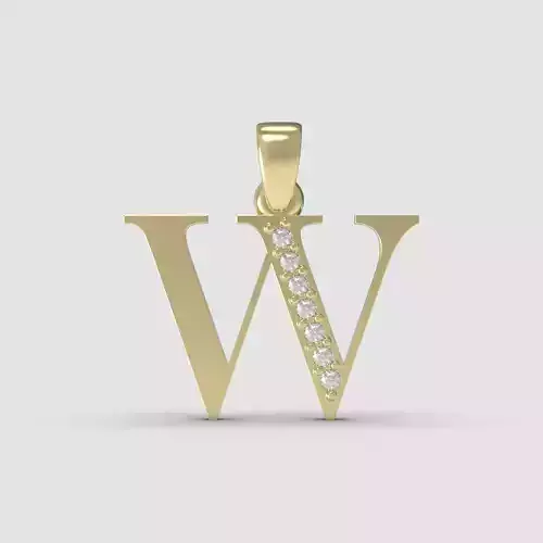 Alphabet Latin with gems W