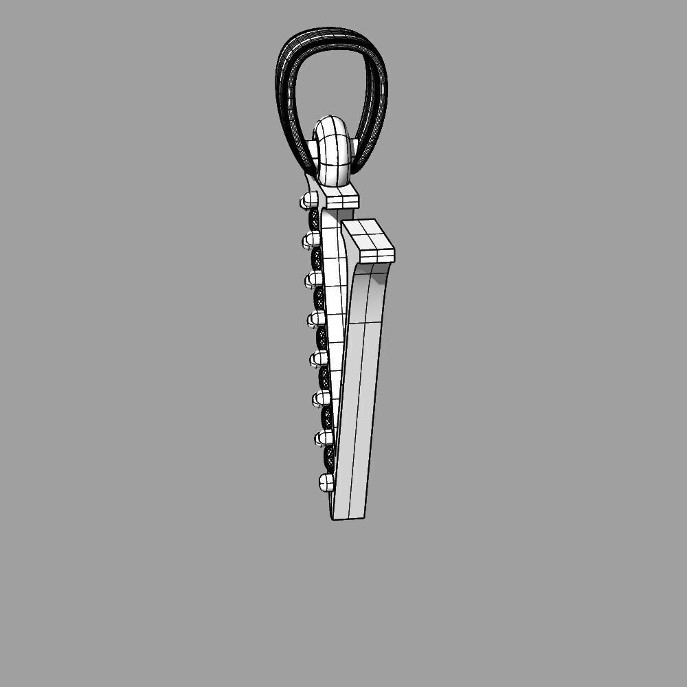 Alphabet Latin with gems V 3D print model_19