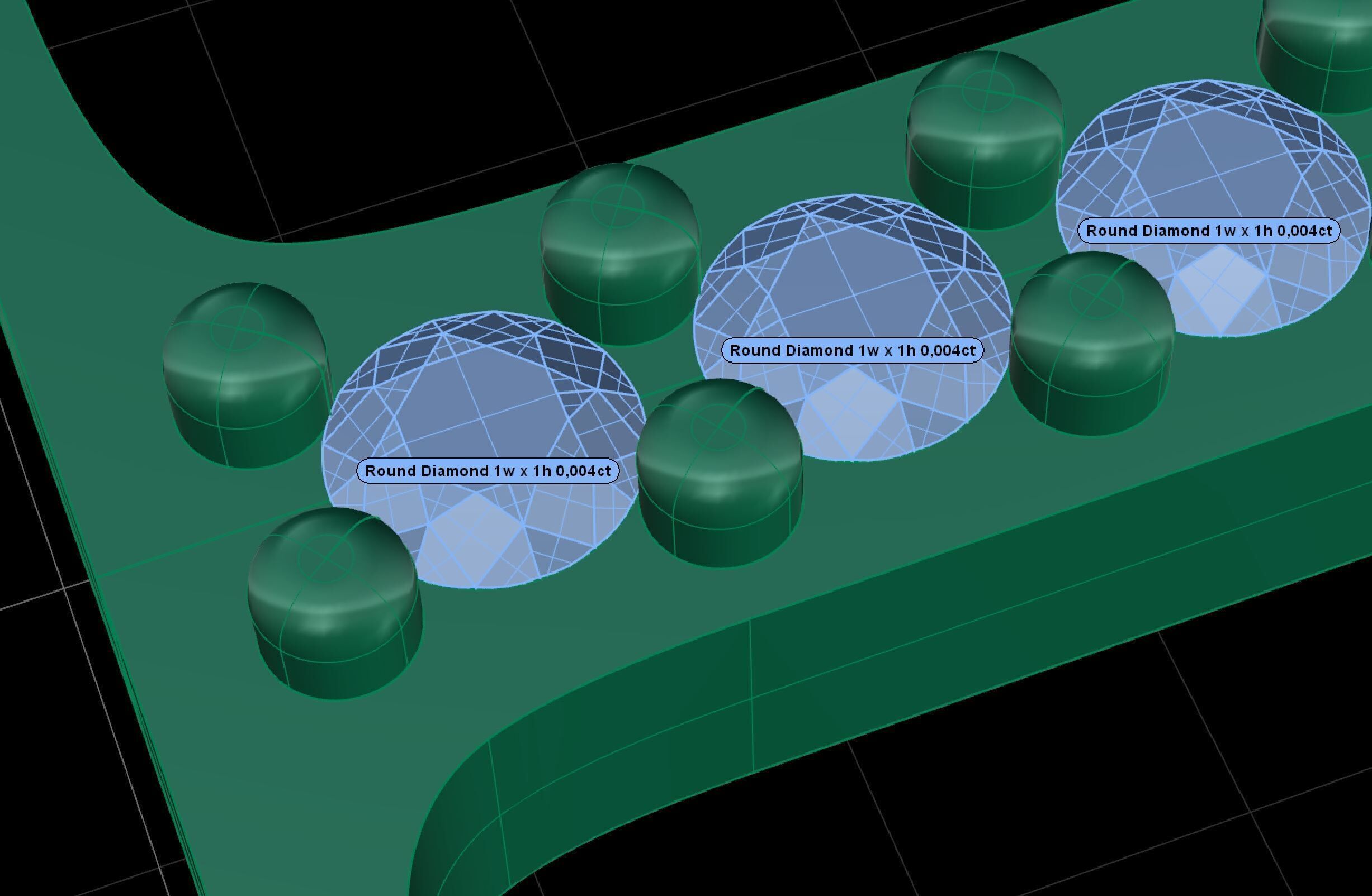 Alphabet Latin with gems S 3D print model_17