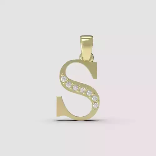 Alphabet Latin with gems S 3D print model