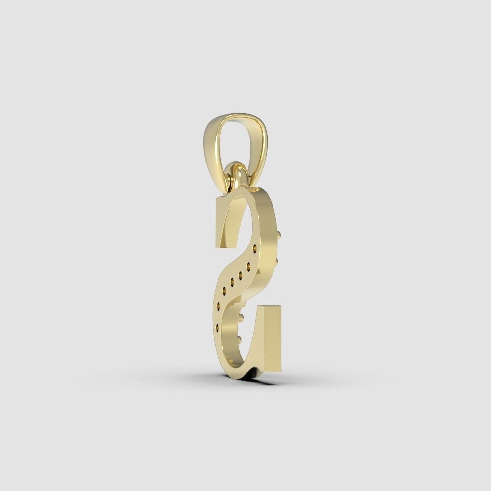 Alphabet Latin with gems S 3D print model_11