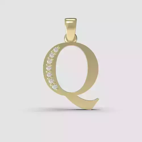 Alphabet Latin with gems Q