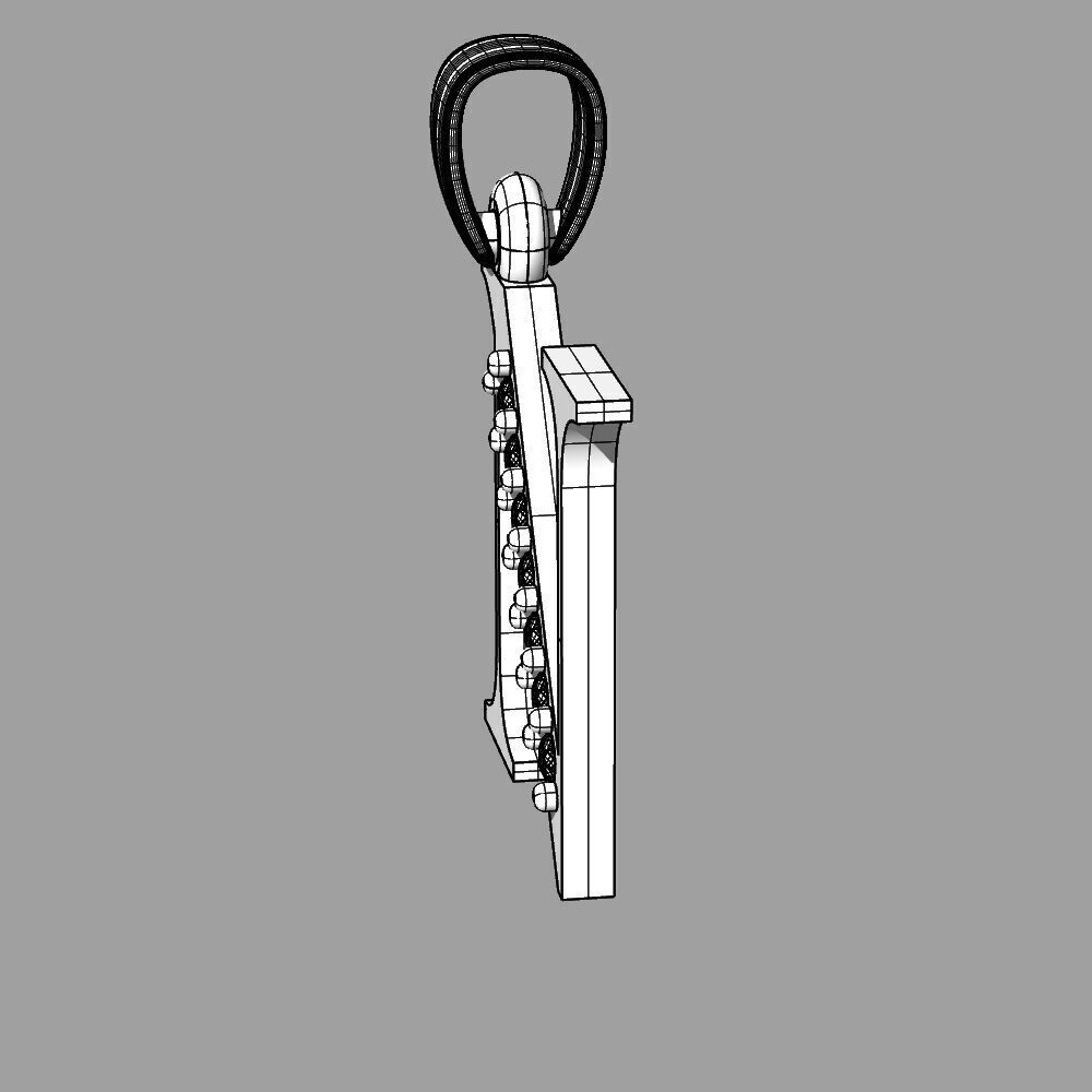 Alphabet Latin with gems N 3D print model_19