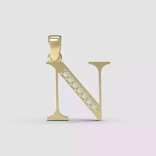 Alphabet Latin with gems N 3D print model