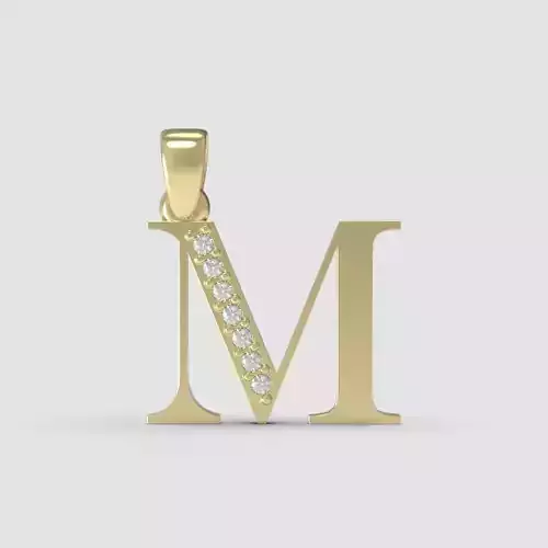 Alphabet Latin with gems M 3D print model