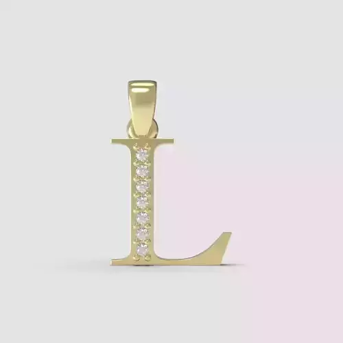Alphabet Latin with gems L 3D print model