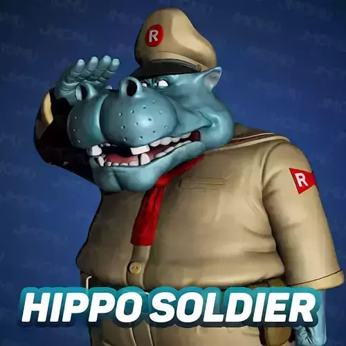 Hippo Soldier 3D print model