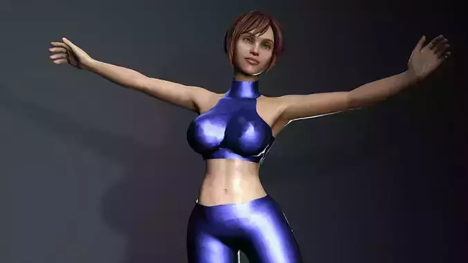Cartoonish Girl  Low-poly 3D model