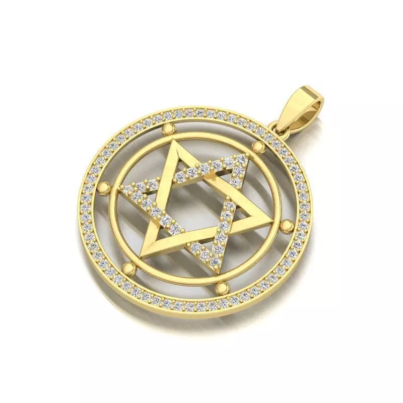 Star David Pendant 3dm and stl file  3D print model_0