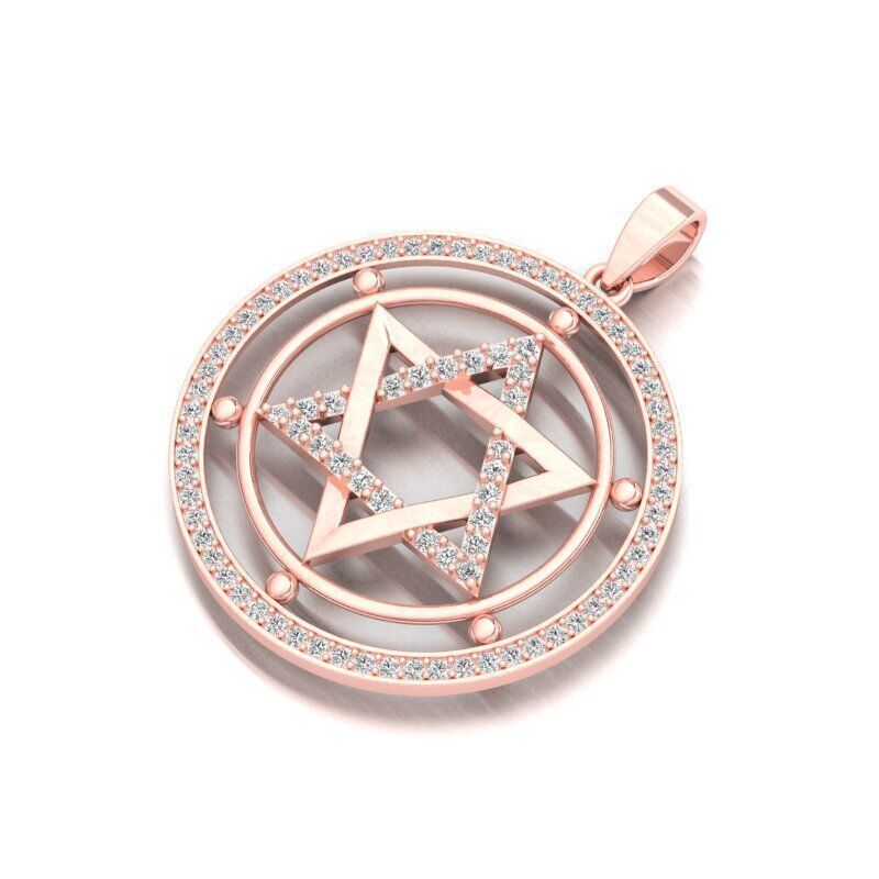 Star David Pendant 3dm and stl file  3D print model_1